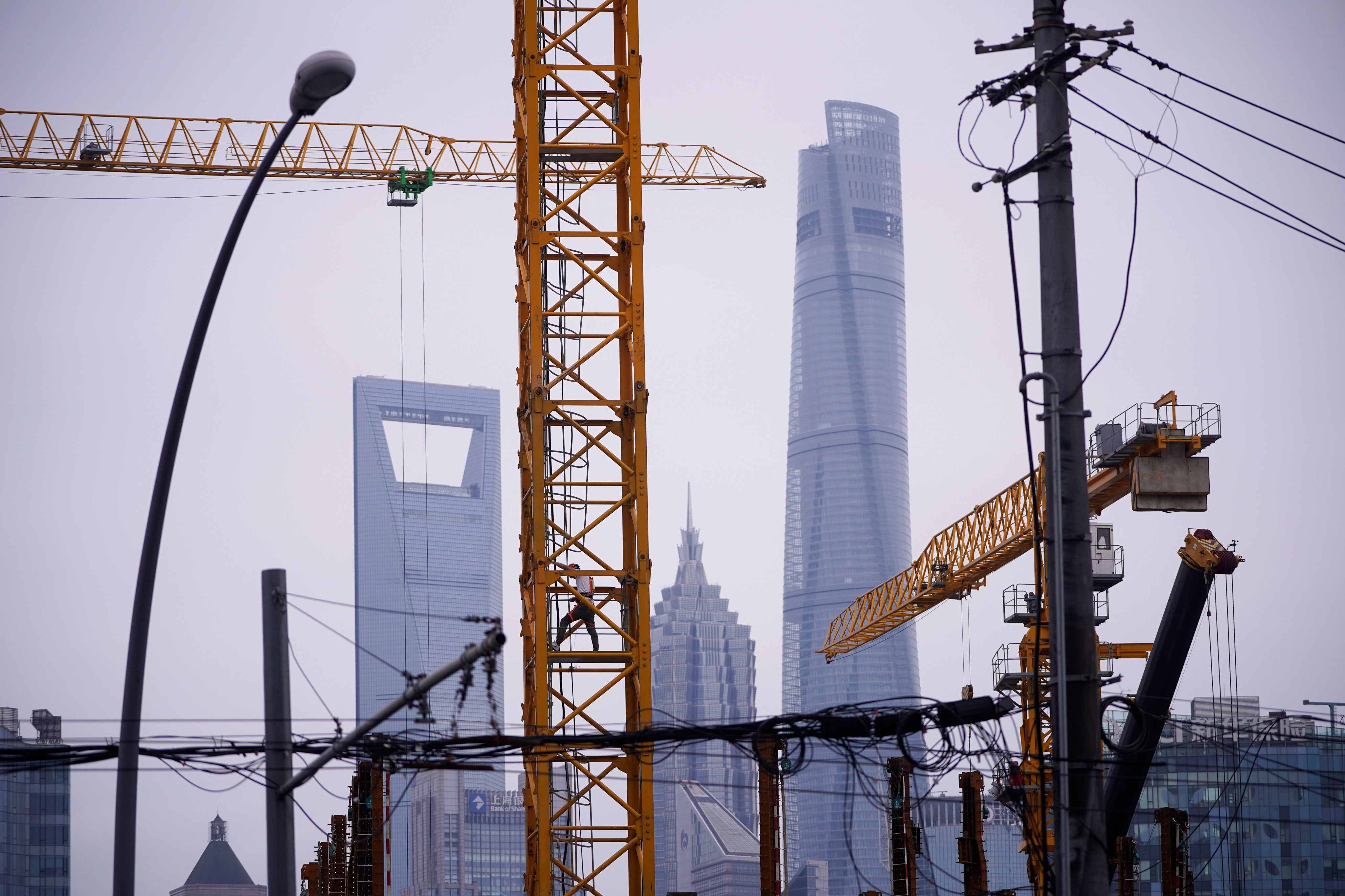 A construction site near Shanghai’s Lujiazui financial district. Photo: Reuters