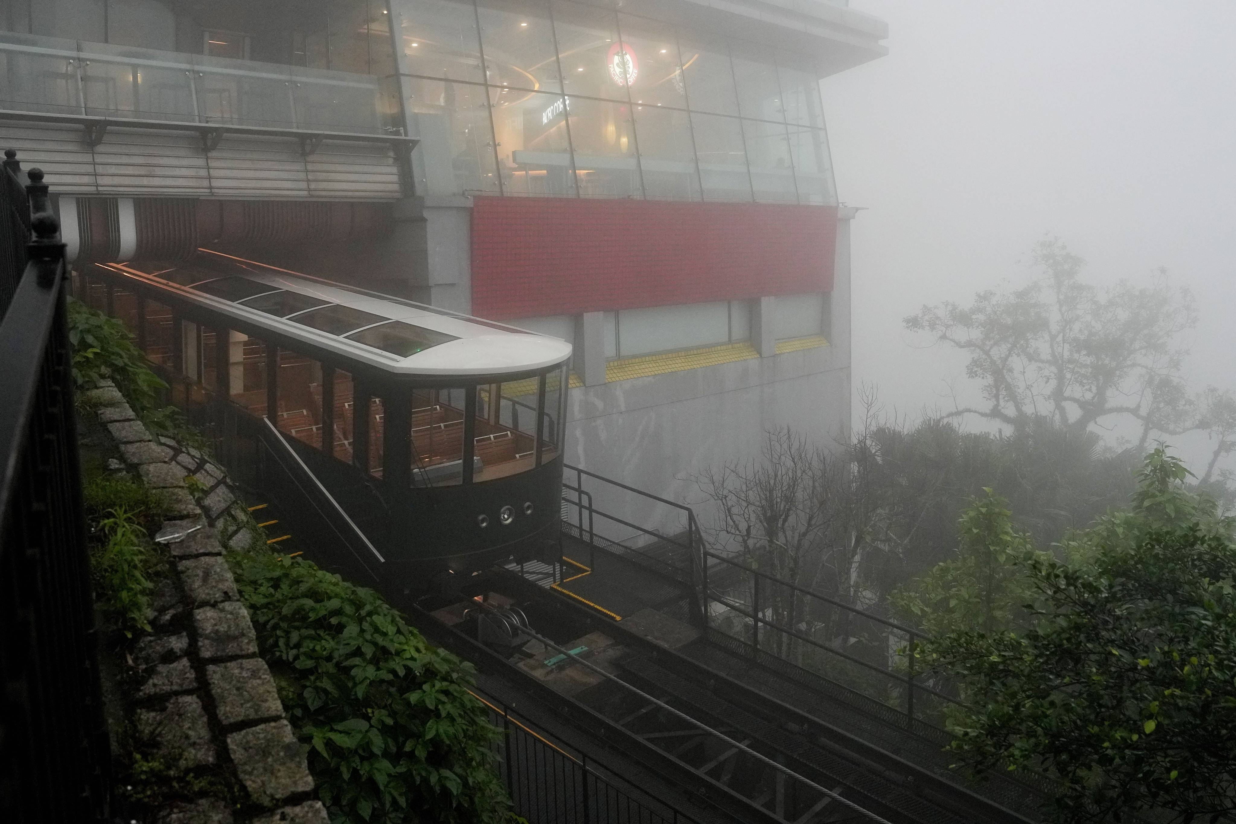 Hong Kong’s Peak Tram service has been halted for a third day in a row. Photo: Elson Li