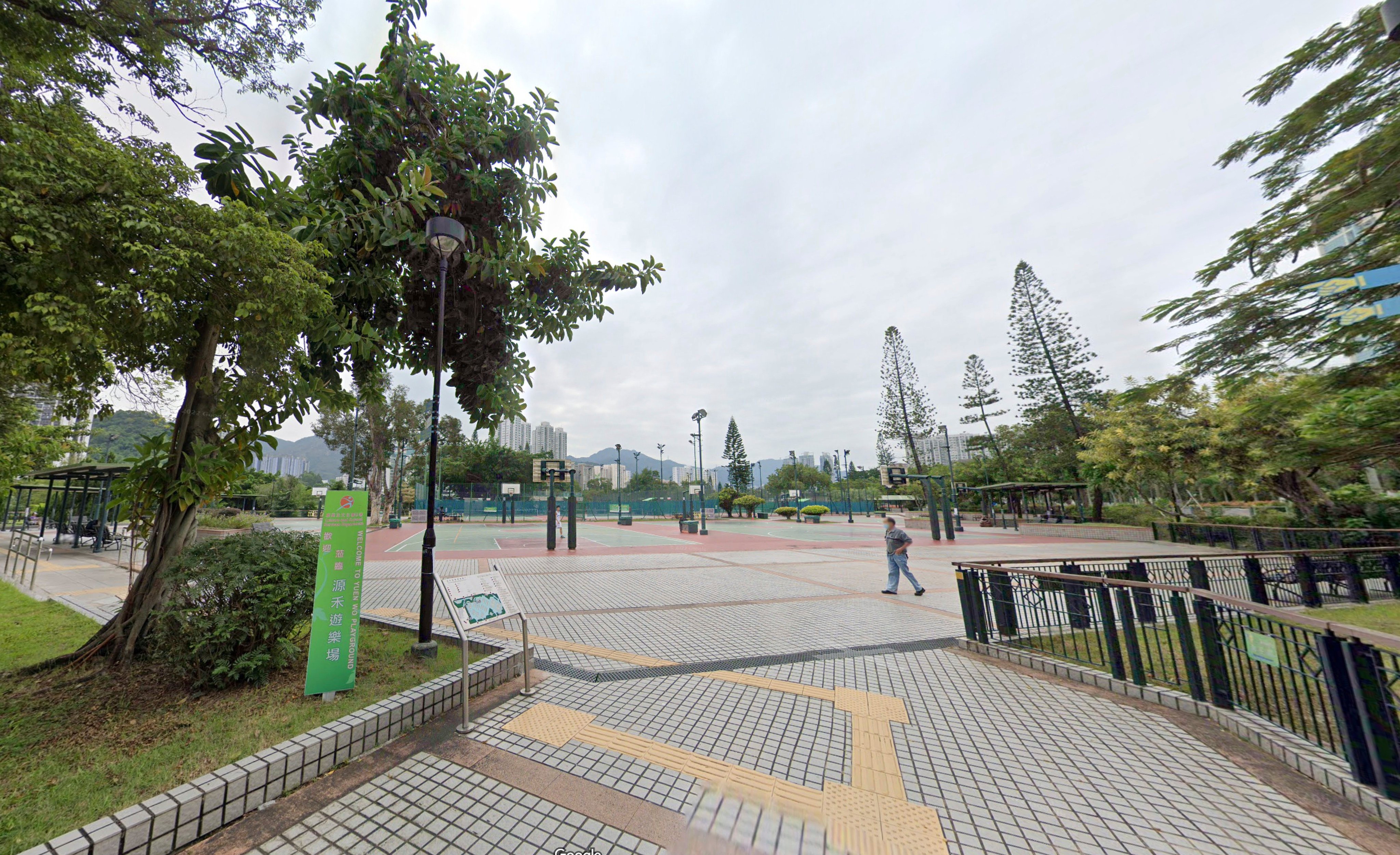 Yuen Wo Playground in Sha Tin, where the workers were cleaning sewage drains. Photo: Google Maps