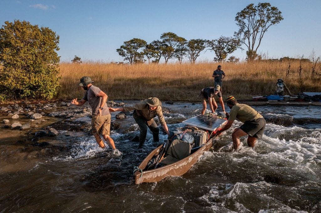 *FOR ADVERTORIAL USE – COPYRIGHT BELONGS TO CLIENT** Conservationist Steve Boyes started his expedition to document the source of Southern Africa’s Zambezi River eight years ago. Photo: National Geographic/Jennifer Guyton