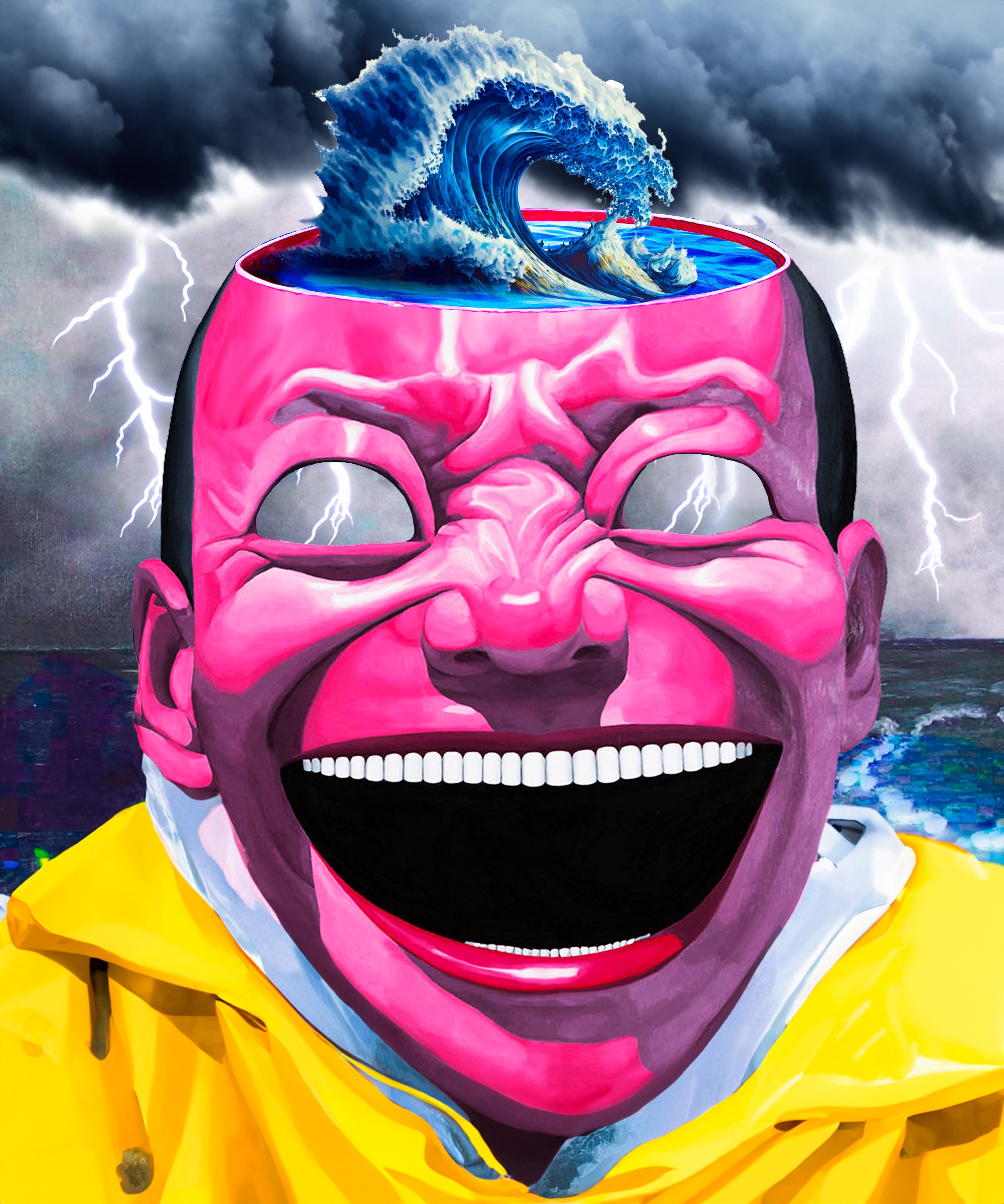 One of 1,200 generative NFT artworks, launched in August 2023, based on Chinese artist Yue Minjun’s Laughing Man self-portraits. Photo: Handout