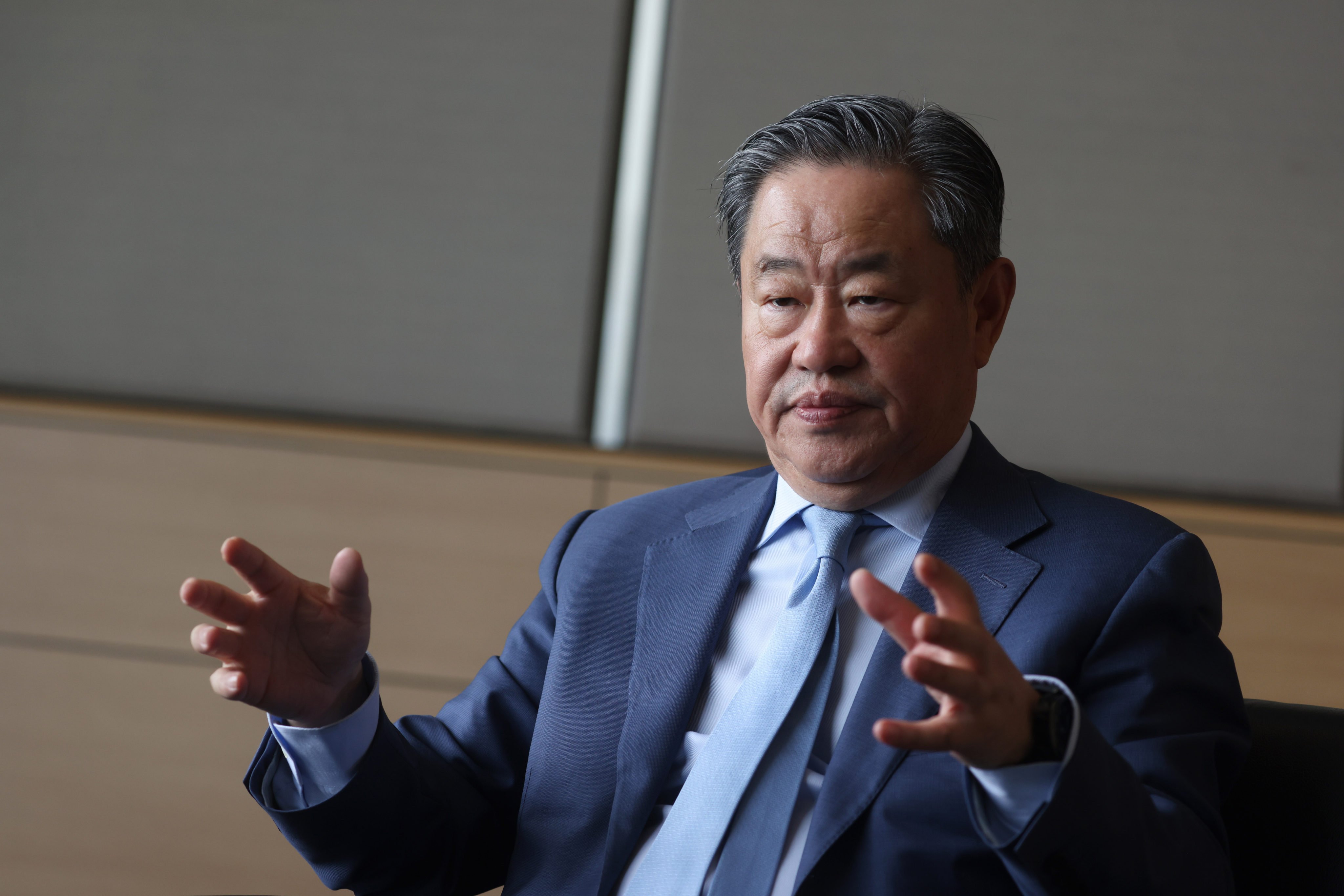 Ning Gaoneng, the head of the Chinese Abac delegation, speaking during an interview at the Business Advisory Council of the Asia-Pacific Economic Cooperation forum (Apec) in Hong Kong on 24 April 2024. Photo: Yik Yeung-man