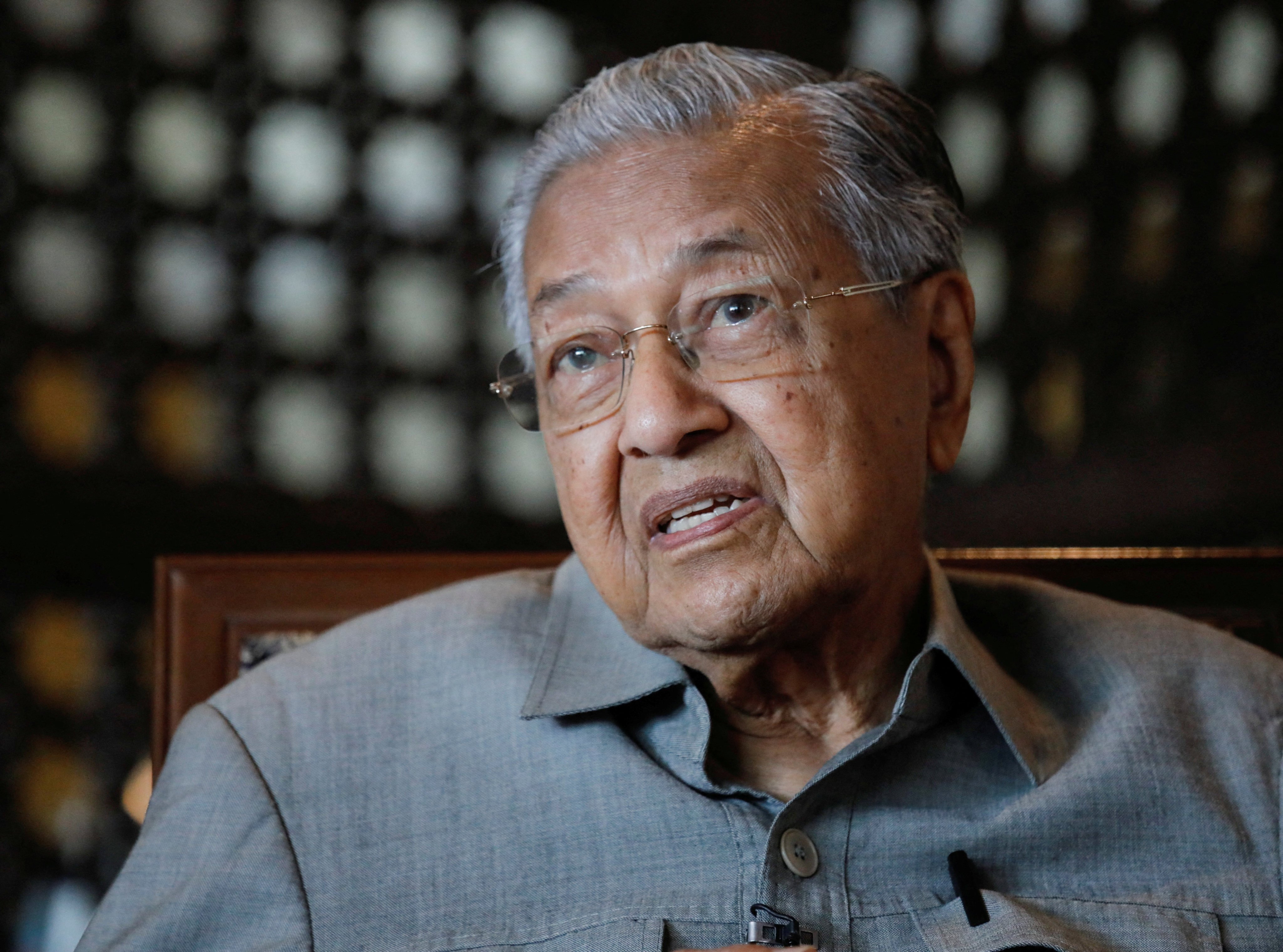 Former Malaysian Prime Minister Mahathir Mohamad speaks during an interview in Putrajaya in 2022. Photo: Reuters