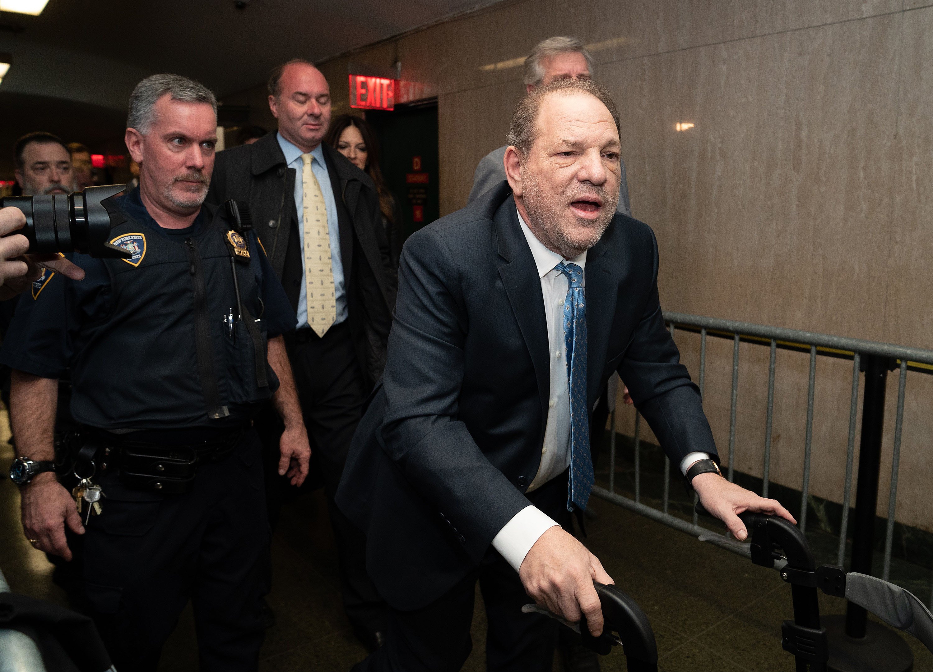 Harvey Weinstein arrives at Manhattan Criminal Court  on February 24, 2020. Photo: TNS