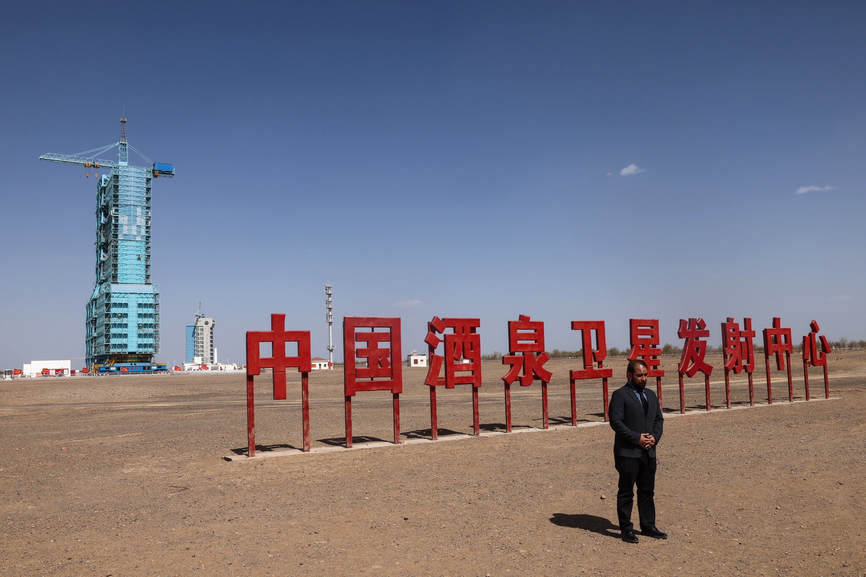 Preparations are made for the Shenzhou-18 spaceflight mission, in Jiuquan, Gansu province, on Thursday. China’s Shenzhou-18 manned spaceflight mission is the third manned spaceflight mission of China Space Station’s development phase. Photo: EPA-EFE