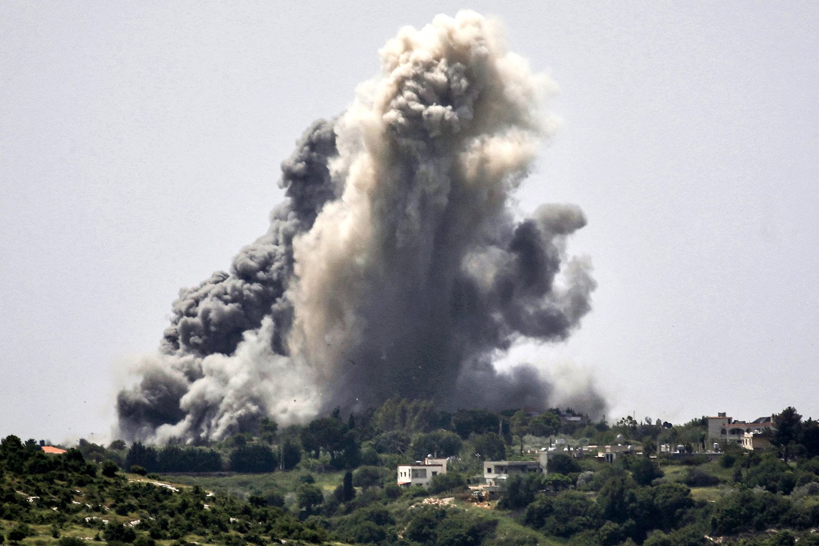Smoke plumes erupt during Israeli bombardment on the village of Alma al-Shaab in south Lebanon on Thursday. Photo: AFP