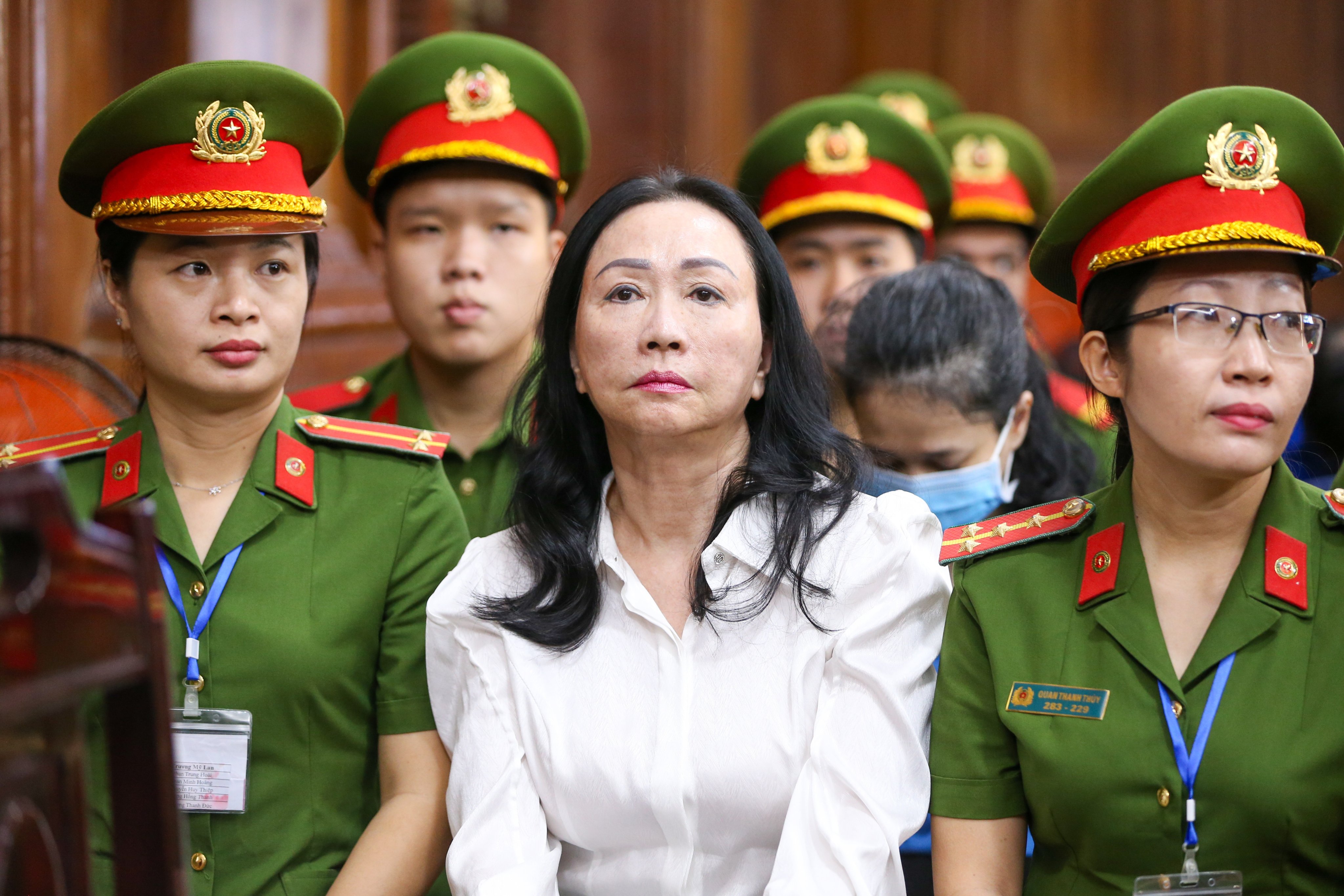 Truong My Lan, chairwoman of Van Thinh Phat Holdings, sits during her trial in Ho Chi Minh City. Photo: EPA-EFE
