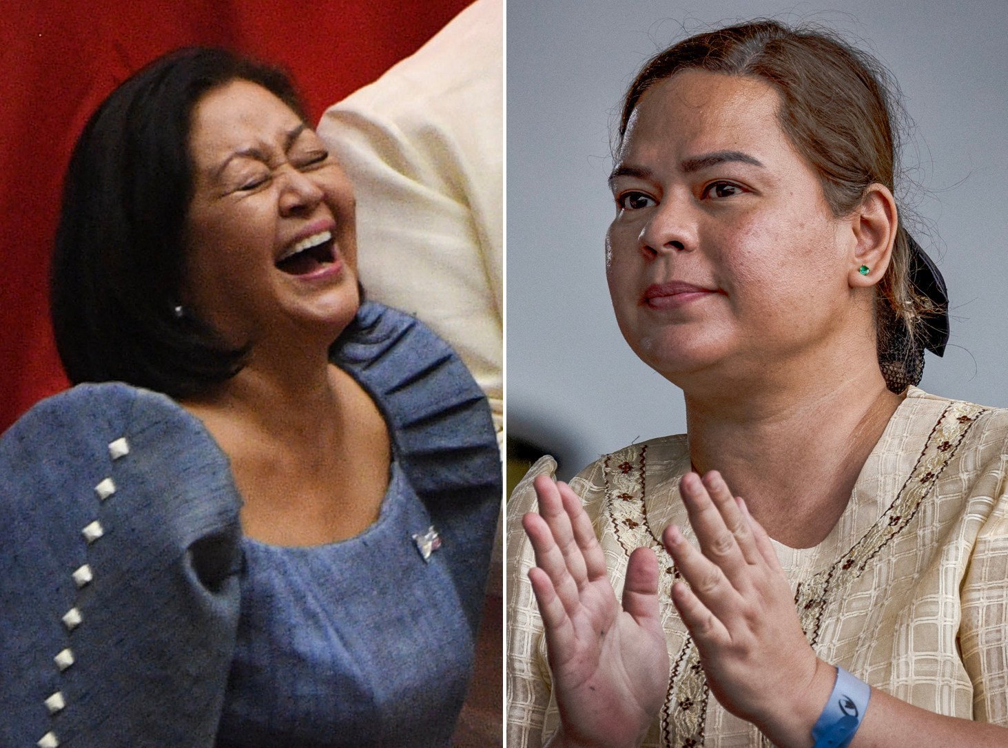 A composite image shows Philippine First Lady Marie Louise “Liza” Araneta-Marcos (left) and Vice-President Sara Duterte-Carpio. Their quarrel started innocuously enough: with a laugh. Photos: AFP