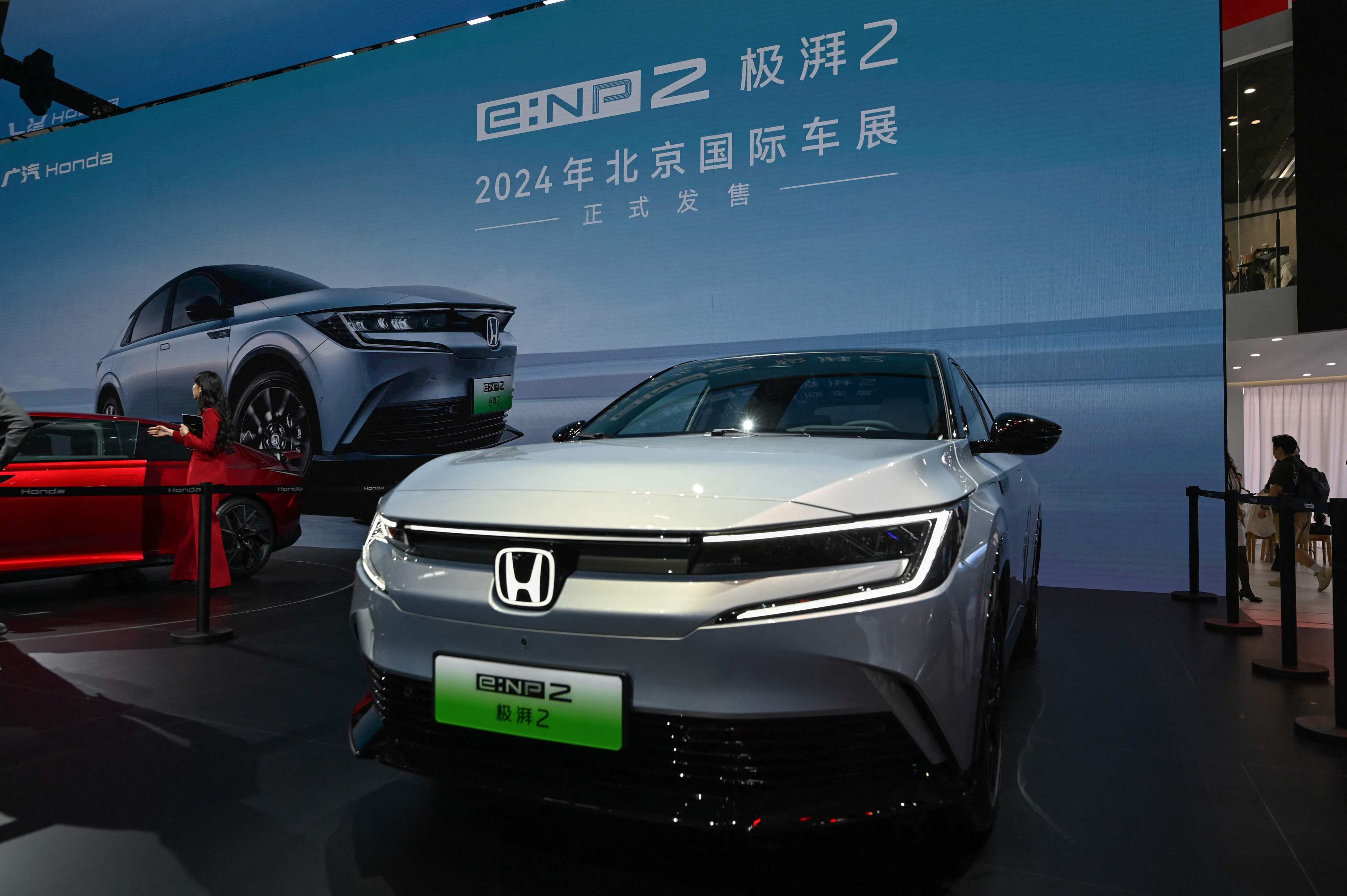 A Honda e:NP2 electric SUV on display at the Beijing Auto Show on April 25, 2024. Photo: AFP