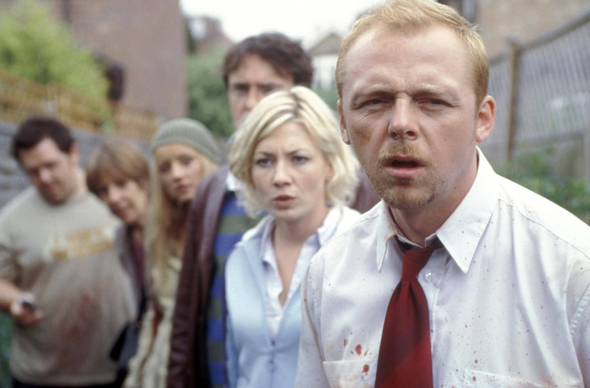 Simon Pegg (front) in a still from Shaun of the Dead. Photo: Rogue Pictures
