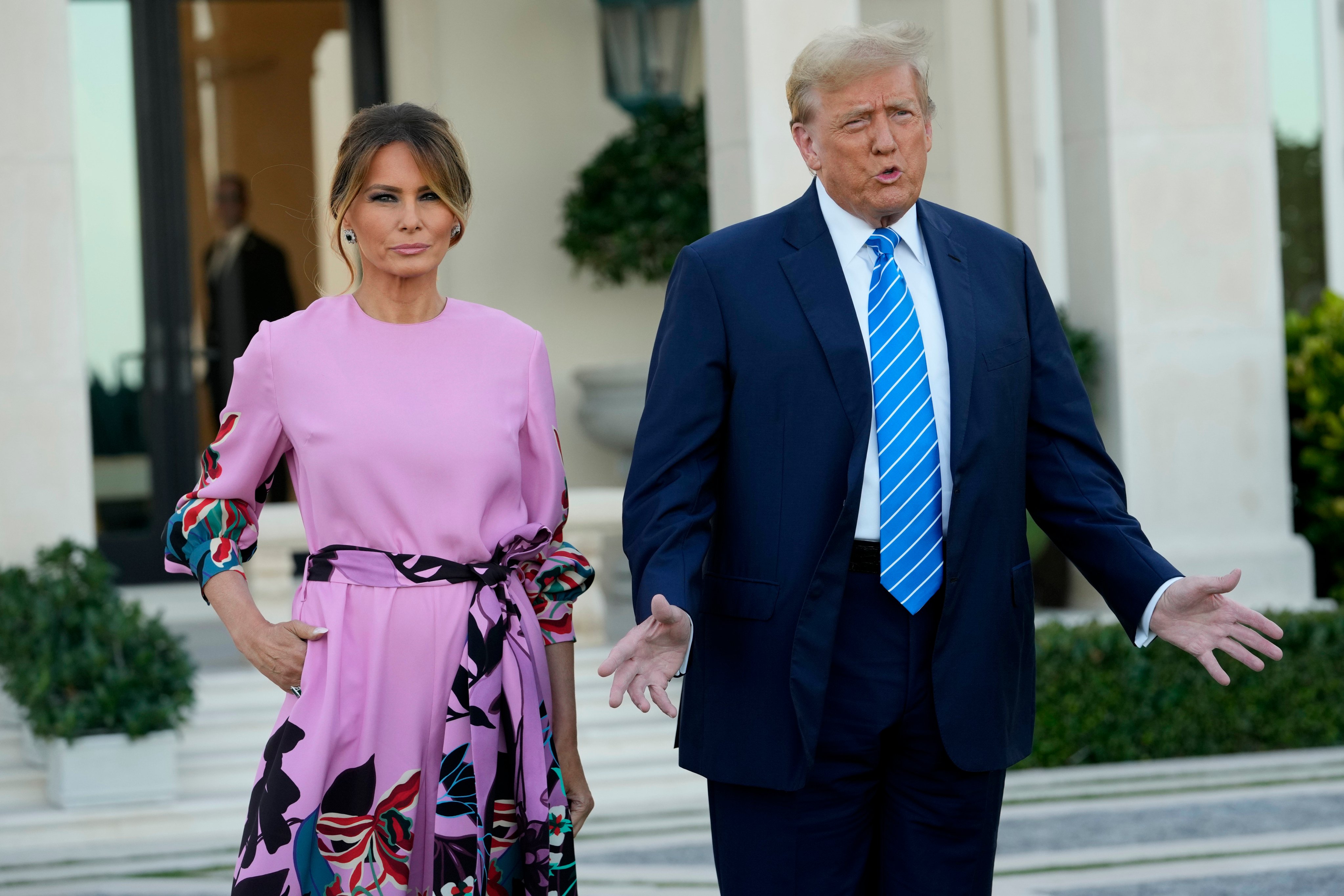 Former US president Donald Trump and wife Melania Trump arrive for a Republican fundraiser in Palm Springs, Florida, on April 6. Photo: AP