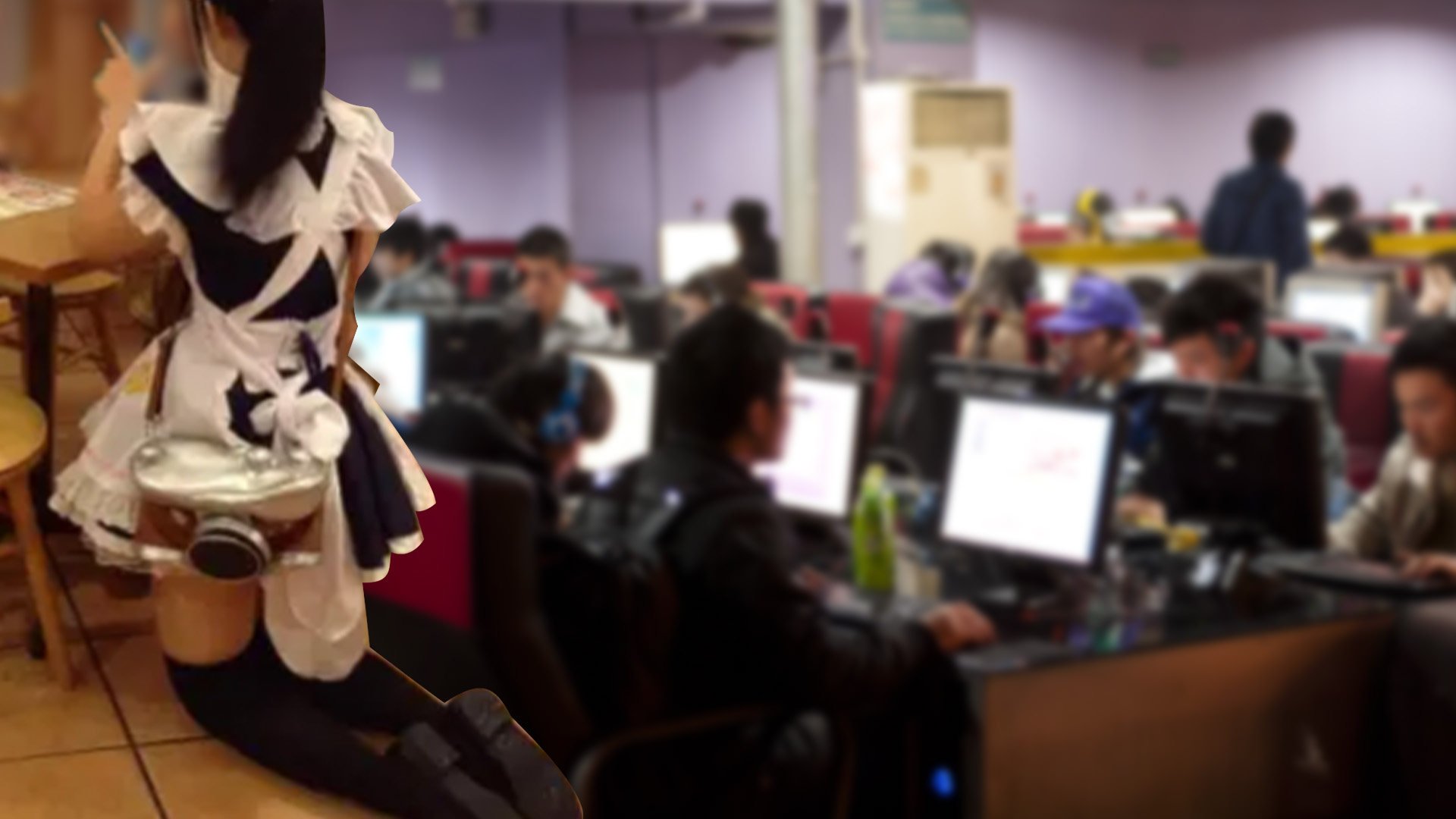 Esports cafes in China have been ordered to stop providing services which are “derogatory to the dignity” of women and which sexualise the workplace. Photo: SCMP composite/Shutterstock/Sohu