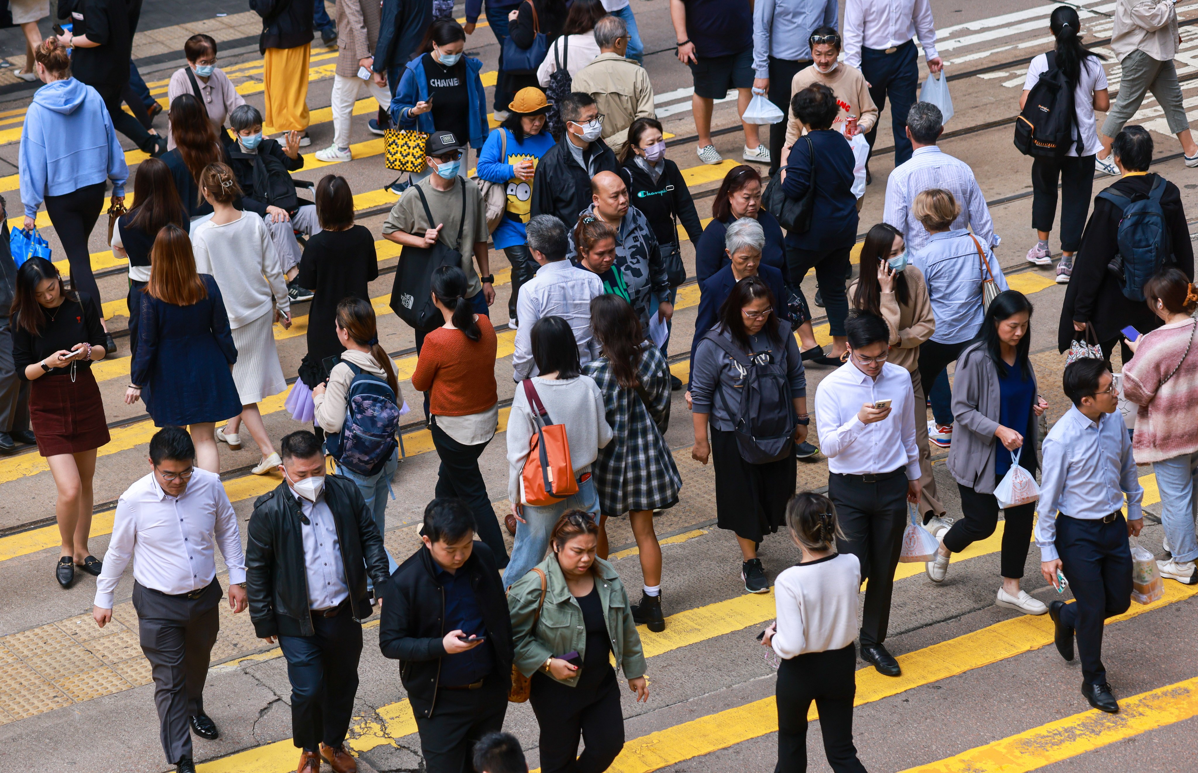 Pedestrians in Central. Hong Kong’s economy expanded by 3.2 per cent last year, following a contraction of 3.7 per cent in 2022. Photo: May Tse
