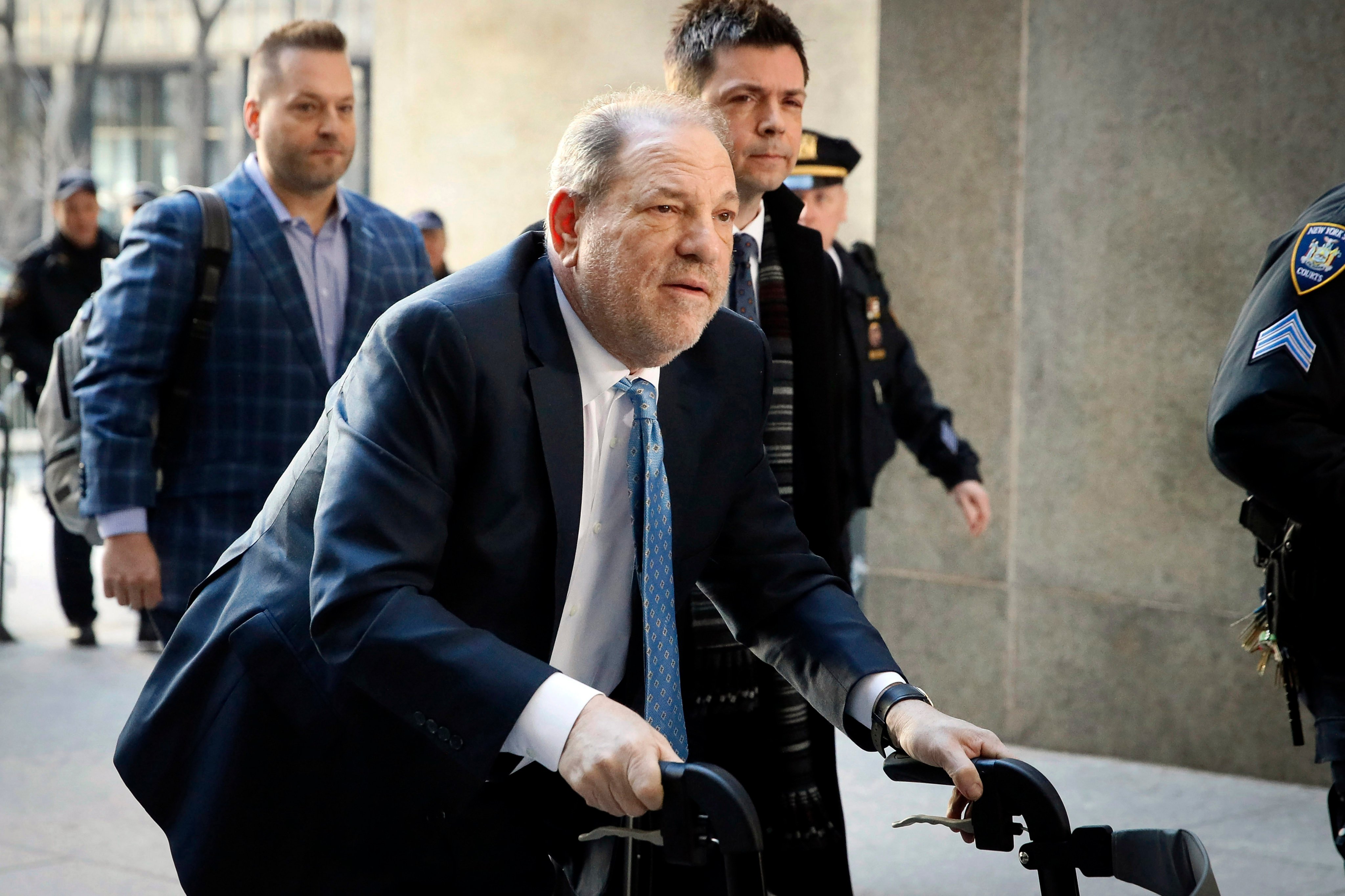 Harvey Weinstein arrives at a New York courthouse in February 2020. Photo: AP