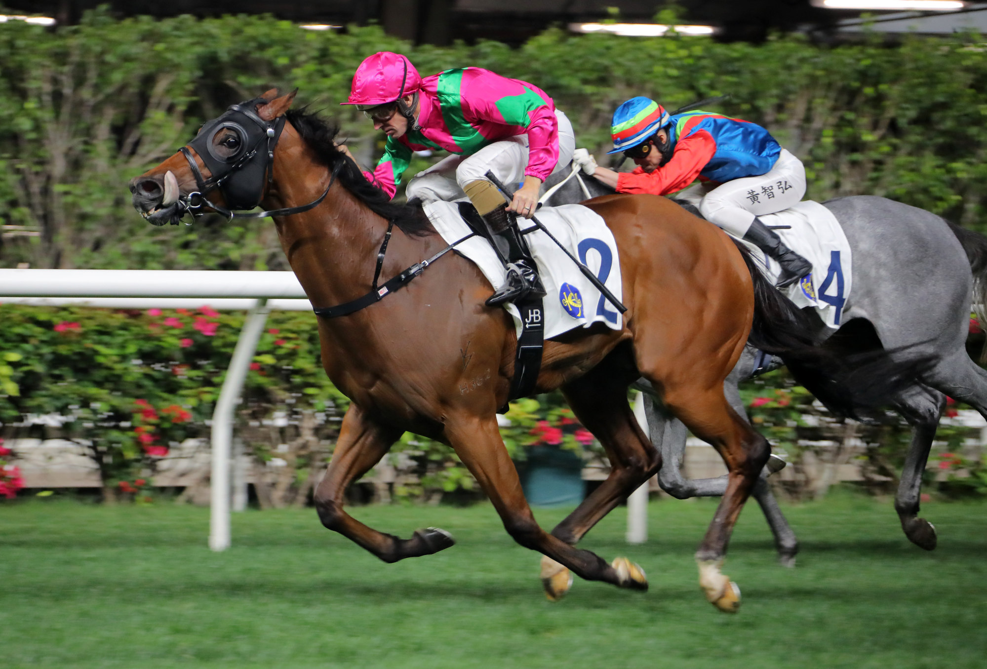 Hugh Bowman guides Celestial Colours to victory at Happy Valley on March 6.