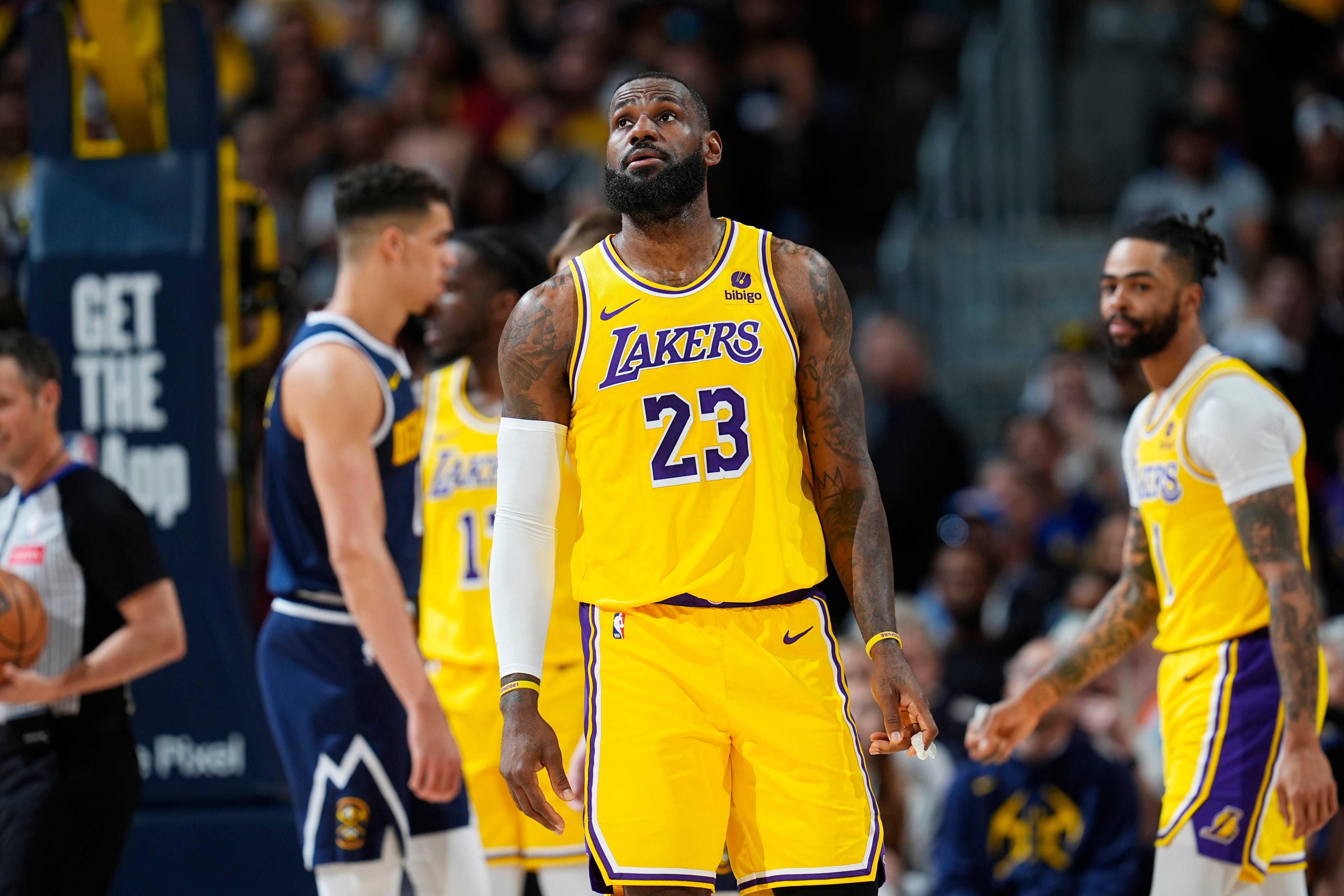 LeBron James said after the LA Lakers’ playoff defeat to the Denver Nuggets that he had not given serious thought to his next steps. Photo: AP
