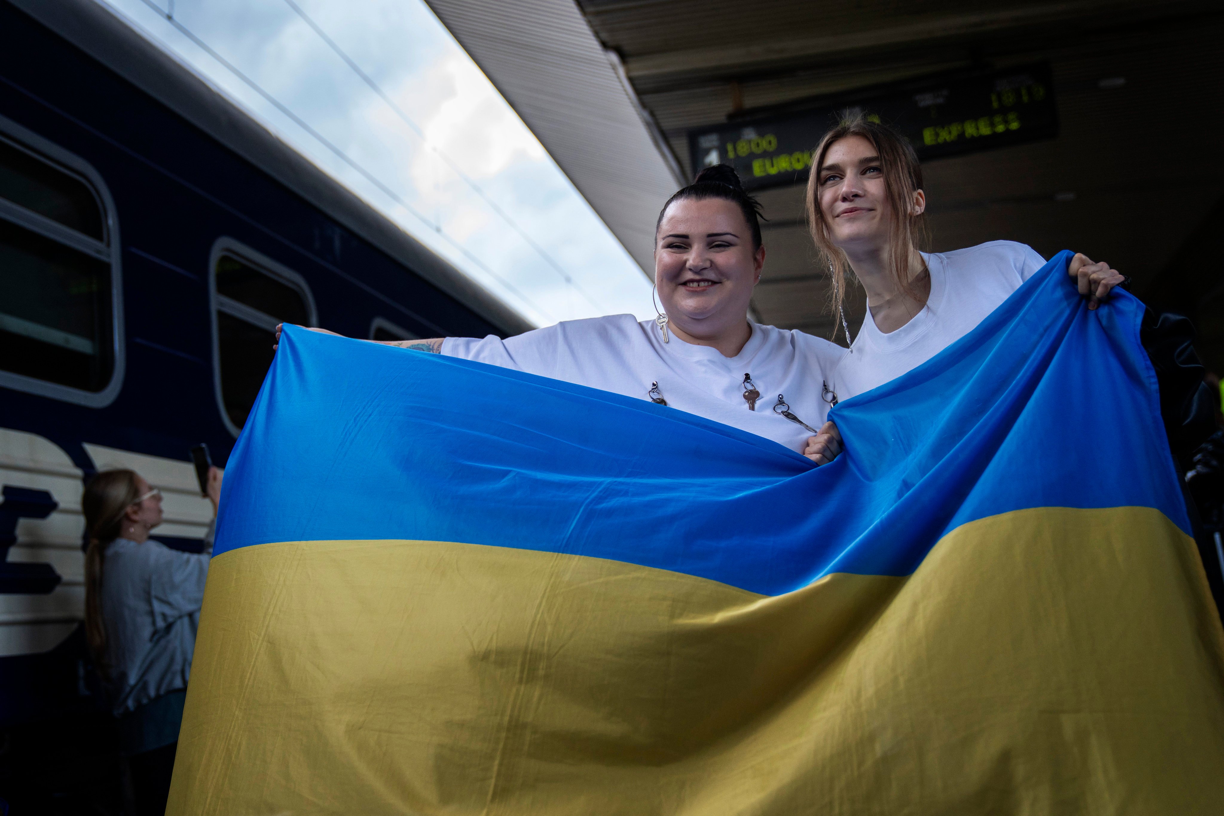 Ukrainian singer Jerry Heil and rapper alyona alyona promote their war-torn country’s music, culture and freedom as they set off to represent Ukraine at the Eurovision Song Contest. Photo: AP