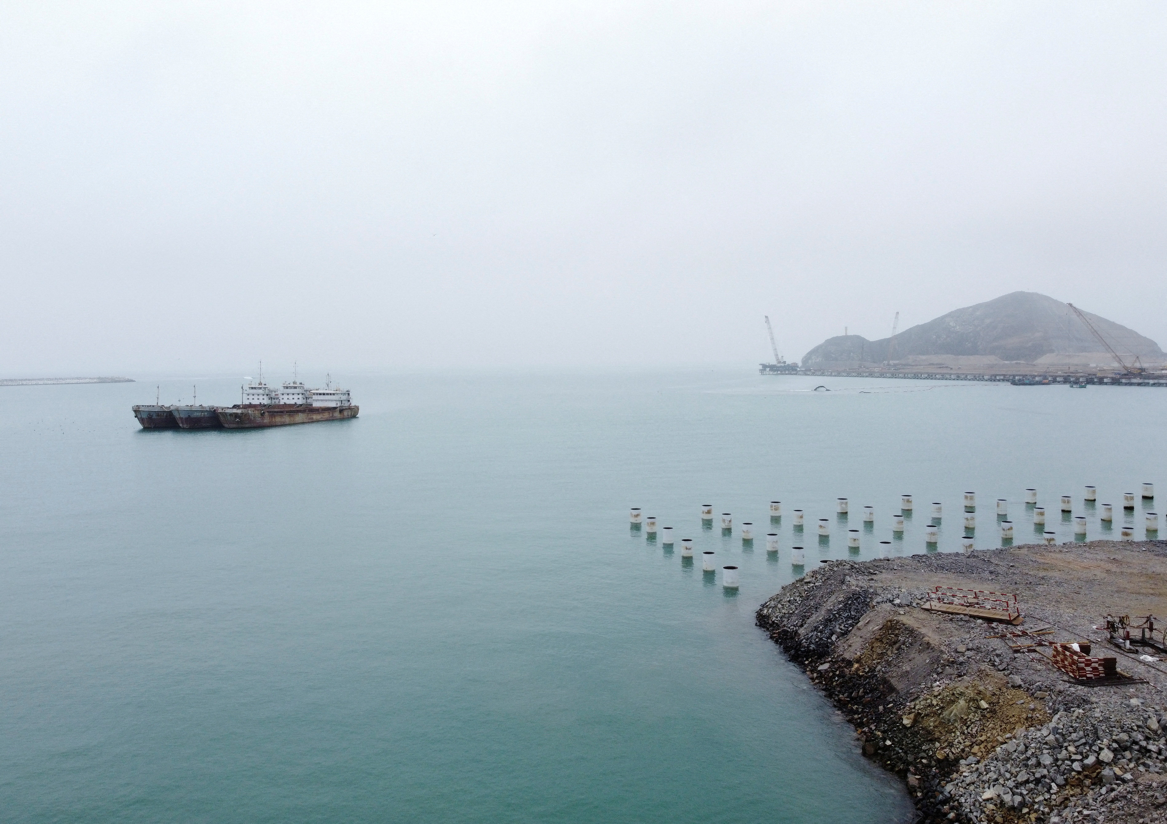 The construction site of a new Chinese mega port in Chancay, Peru. Photo: Reuters