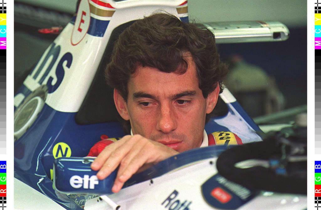 Brazilian F1 driver Ayrton Senna  before the start of the San Marino Grand Prix on May 1, 1994 in which he was fatally injured in a crash. Photo: AFP