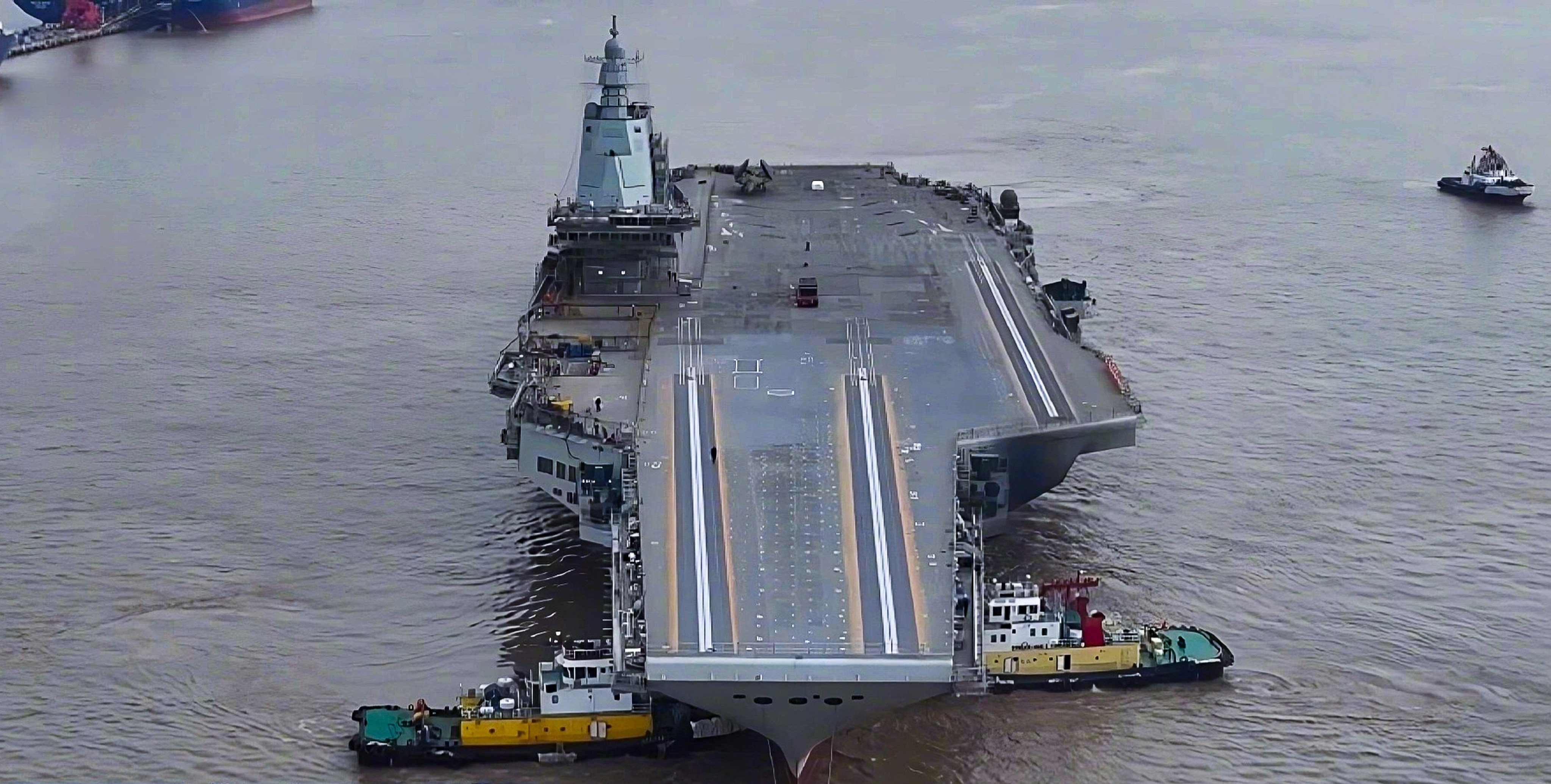 China’s Fujian aircraft carrier was built in Shanghai. Photo: CCTV