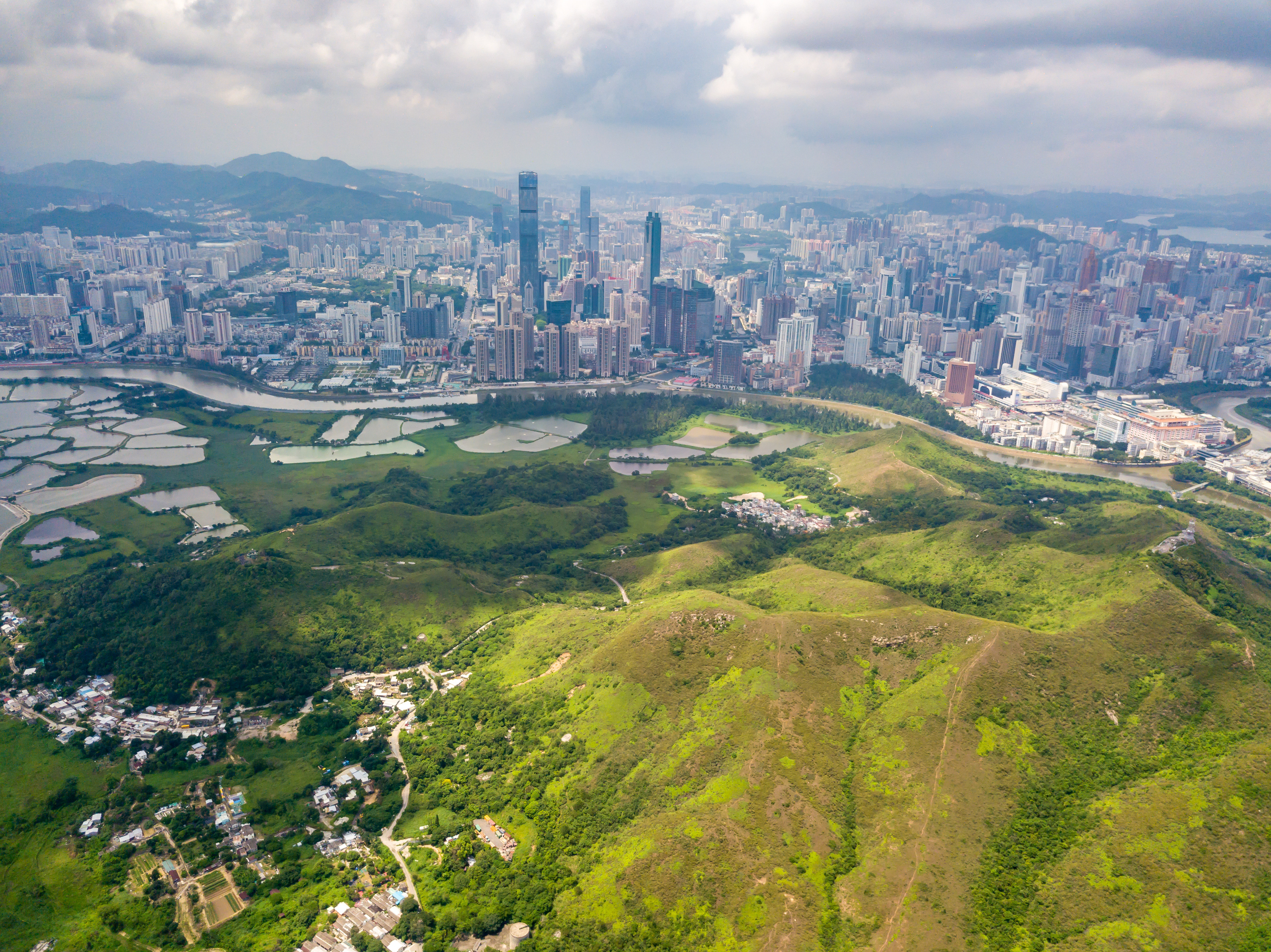 An aerial photo of the New Territories, Hong Kong. Plans are underway to create a “university town” in the area. Photo: Shutterstock