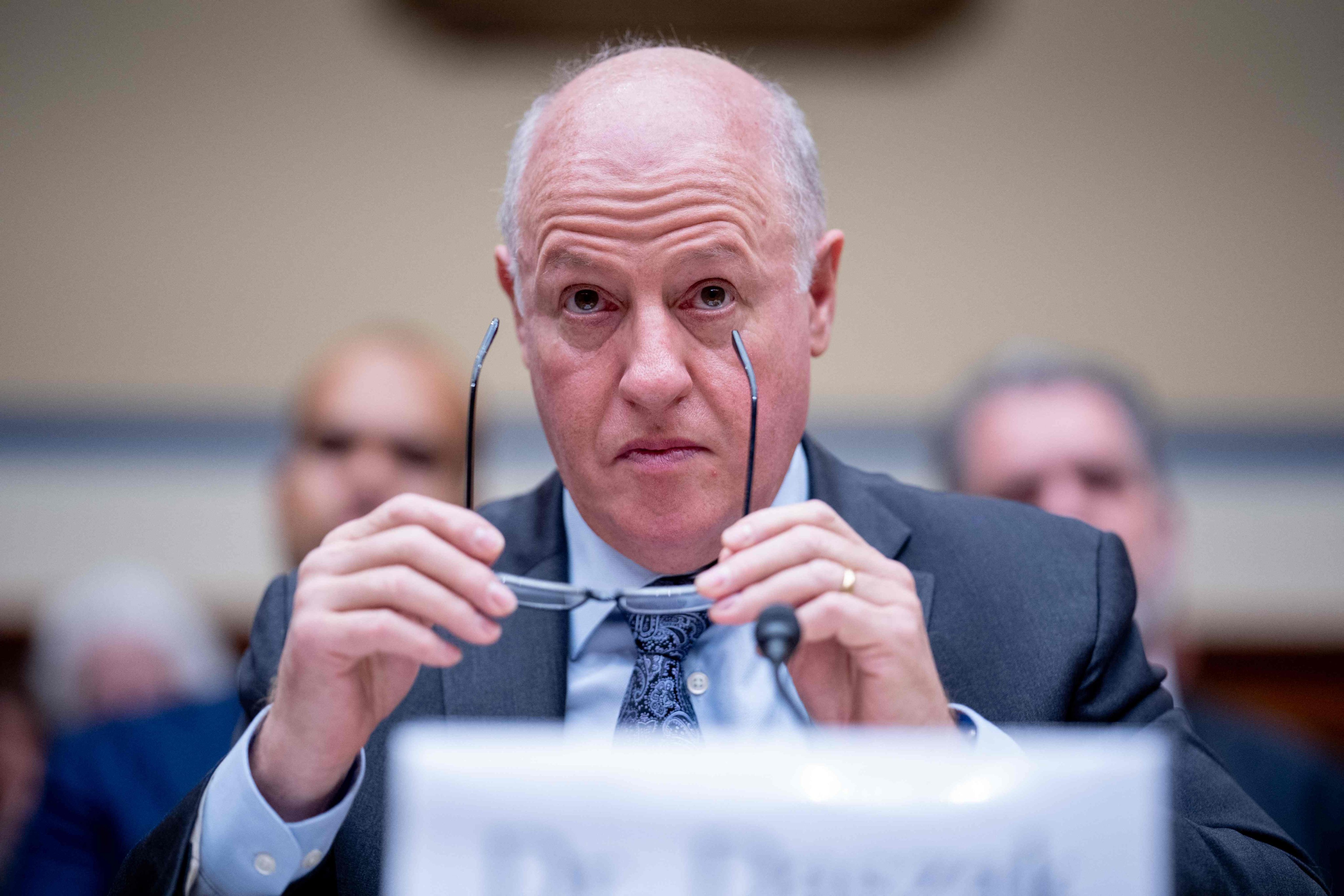 Peter Daszak, president of EcoHealth Alliance, testifies at a US House of Representatives select subcommittee hearing on the coronavirus pandemic. Photo: Getty Images via AFP