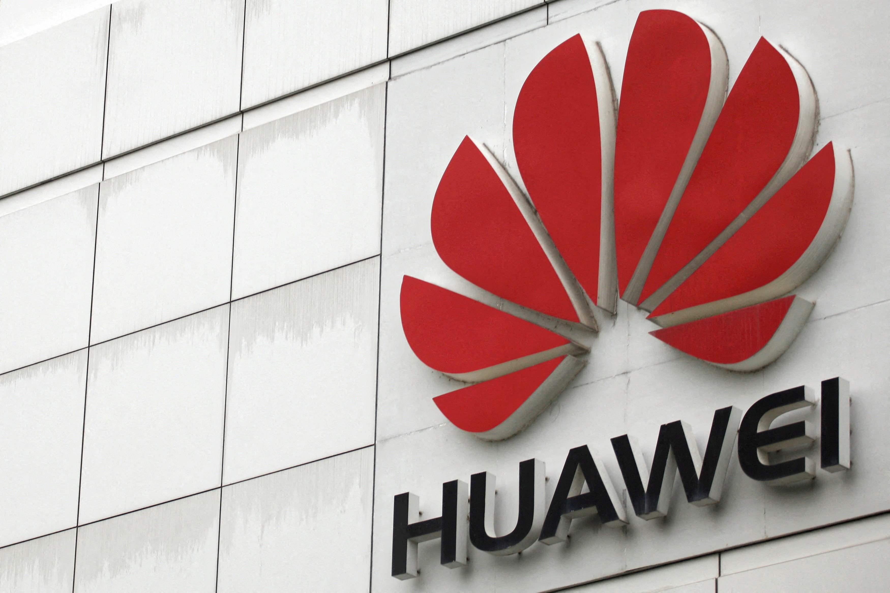 The logo of Huawei Technologies seen outside its headquarters in Shenzhen, China. Photo: Reuters