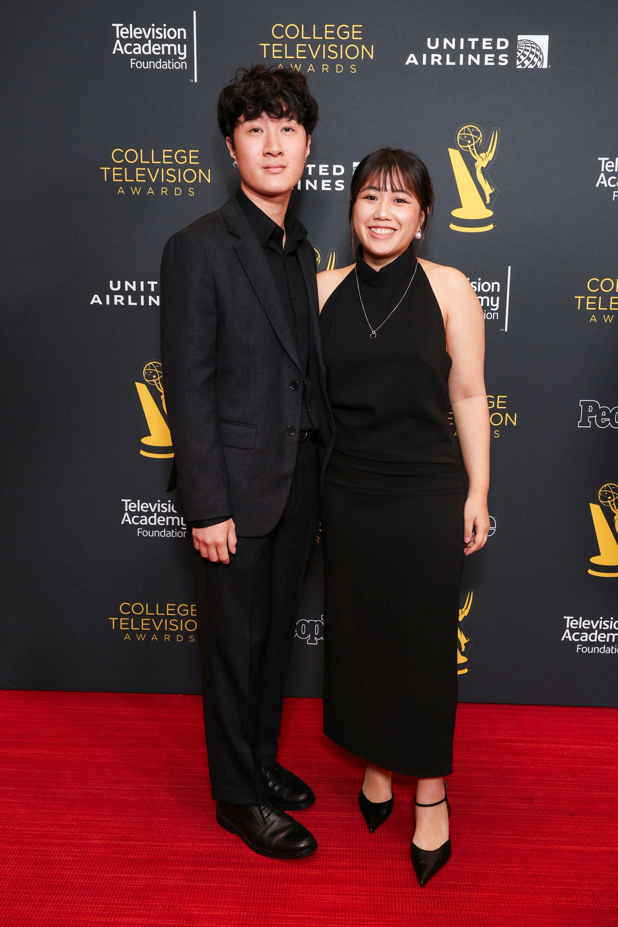 The Sun Is Bad’s creators walk the red carpet at the 43rd College Television Awards presented by the Television Academy Foundation. Photo: The Television Academy/AP 
