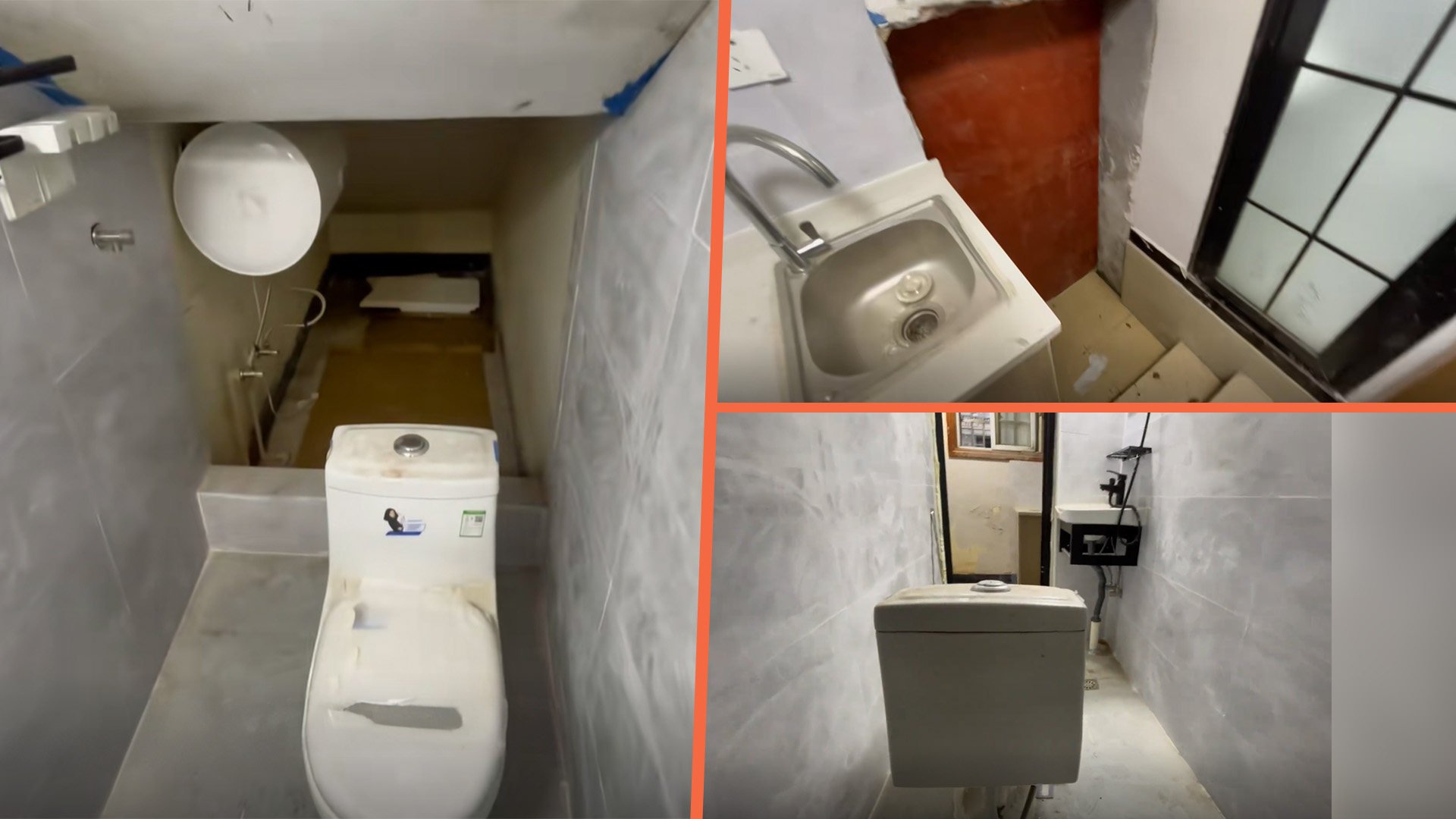 A tiny Shanghai flat with a bed behind toilet has been snapped up within a day of going on the market for US$40 a month in rent. Photo: SCMP composite/Douyin