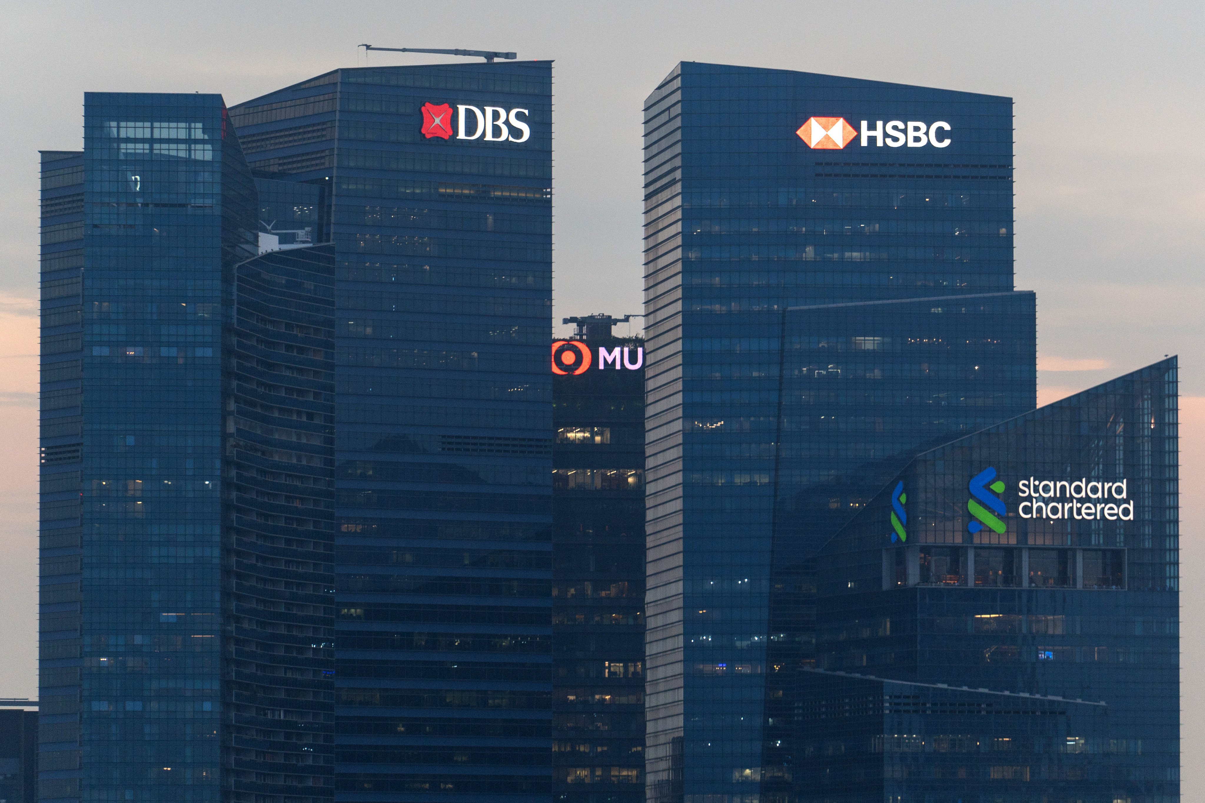 The buildings housing the office of DBS in Singapore. Photo: Harvey Kong
