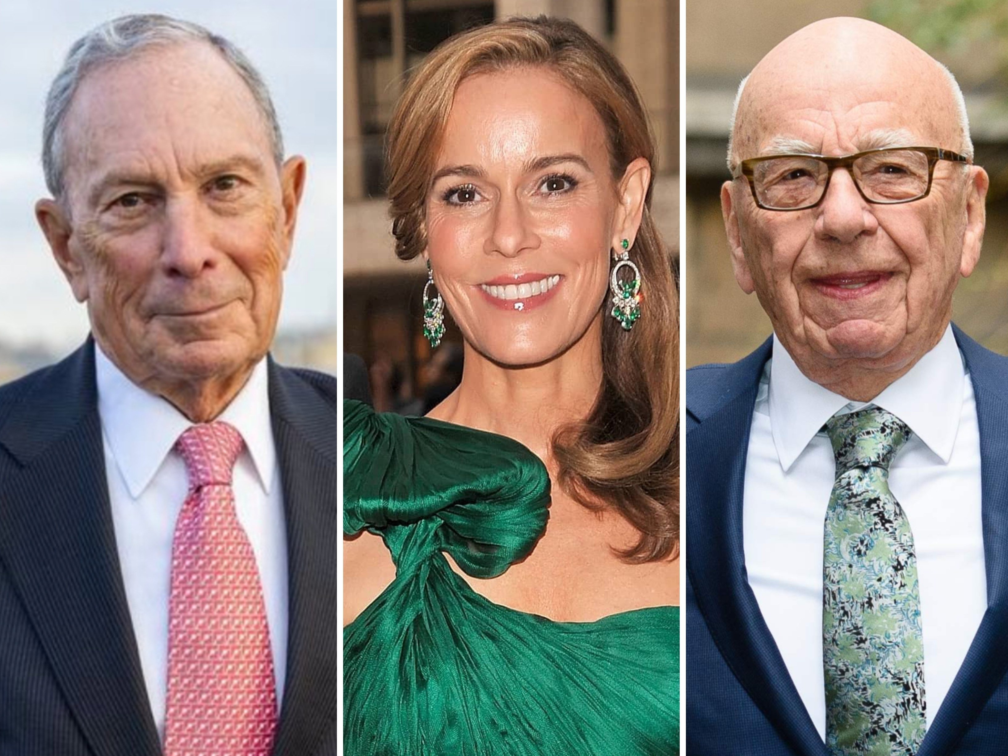 Michael Bloomberg, Julia Koch and Rupert Murdoch are three of the richest people in New York. Photos: @mikebloomberg, @julia_margaret_flesher_koch/Instagram; AFP