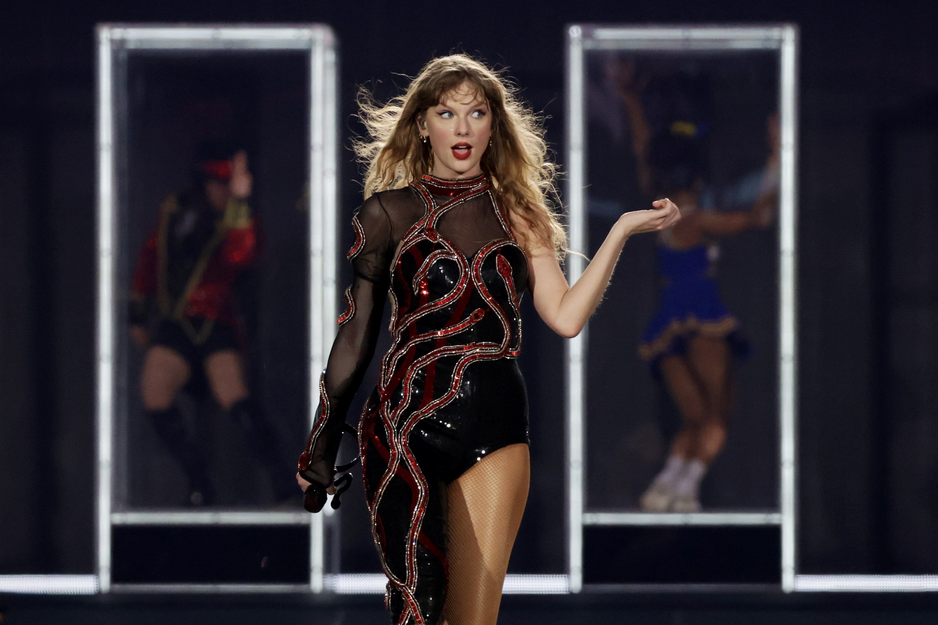 Taylor Swift performs at the National Stadium in Singapore on March 2. Photo: Getty Images 