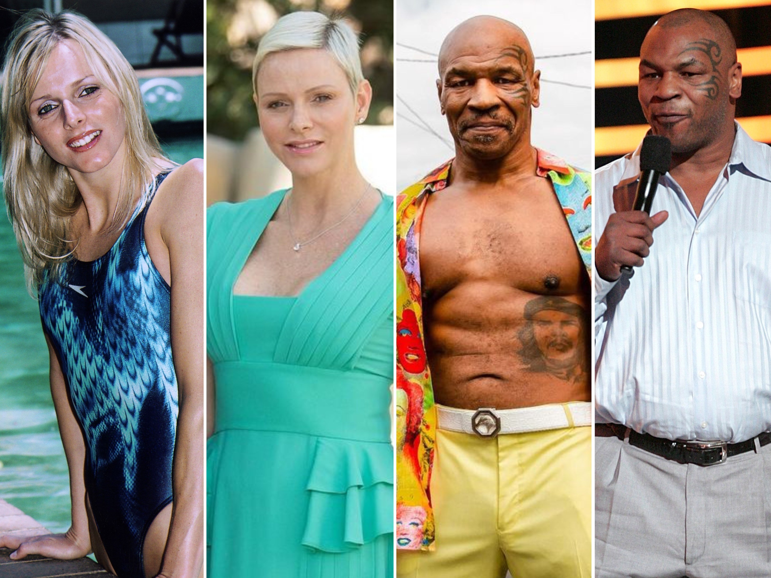 Princess Charlene of Monaco and Mike Tyson look quite different after their retirements. Photos: @palaisprincierdemonaco, @miketyson/Instagram, Getty Images