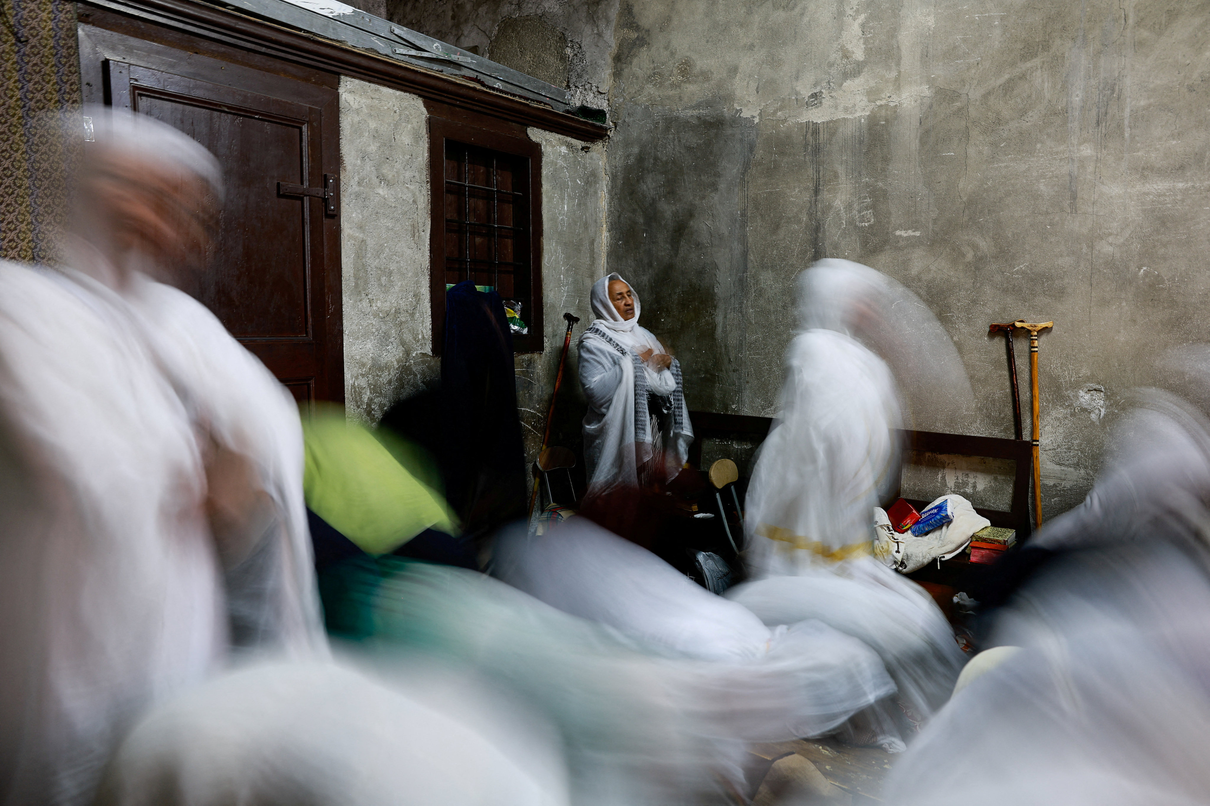 Ethiopian Orthodox Christians attend the Washing of the Feet ceremony on Easter Holy Week at the Church of the Holy Sepulchre in Jerusalem’s Old City on May 2, 2024. Photo: Reuters