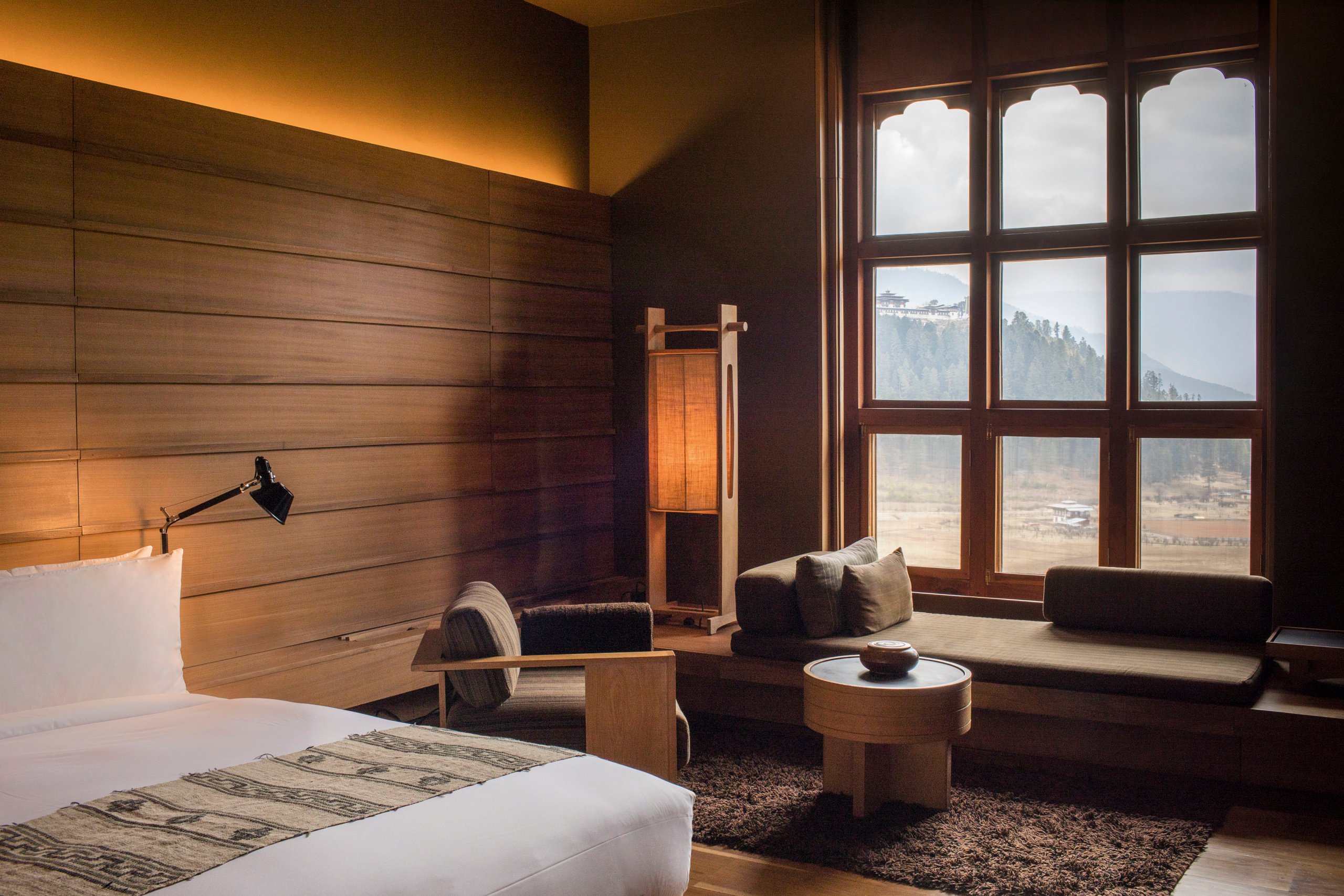 A suite at Bhutan’s Amankora Gangtey Lodge. Photo: Amankora Gangtey