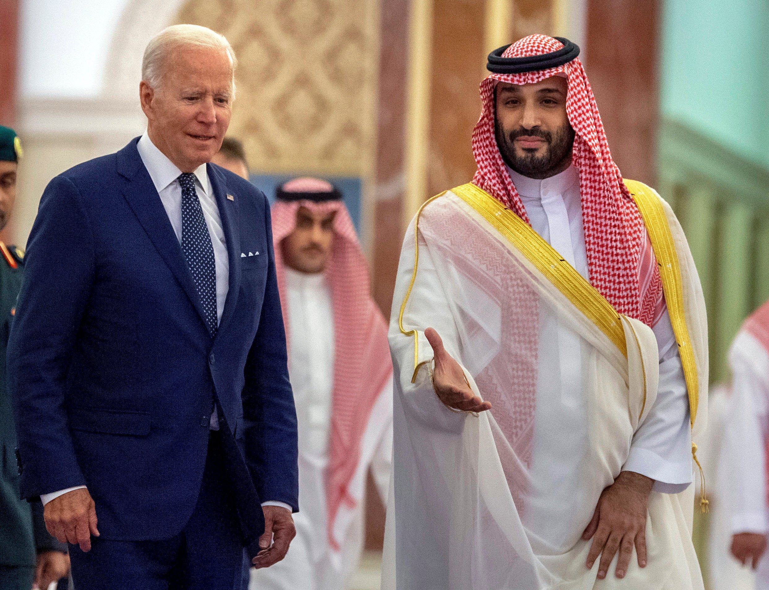 Saudi Crown Prince Mohammed bin Salman (right) with US President Joe Biden in Jeddah in 2022. Photo: AP