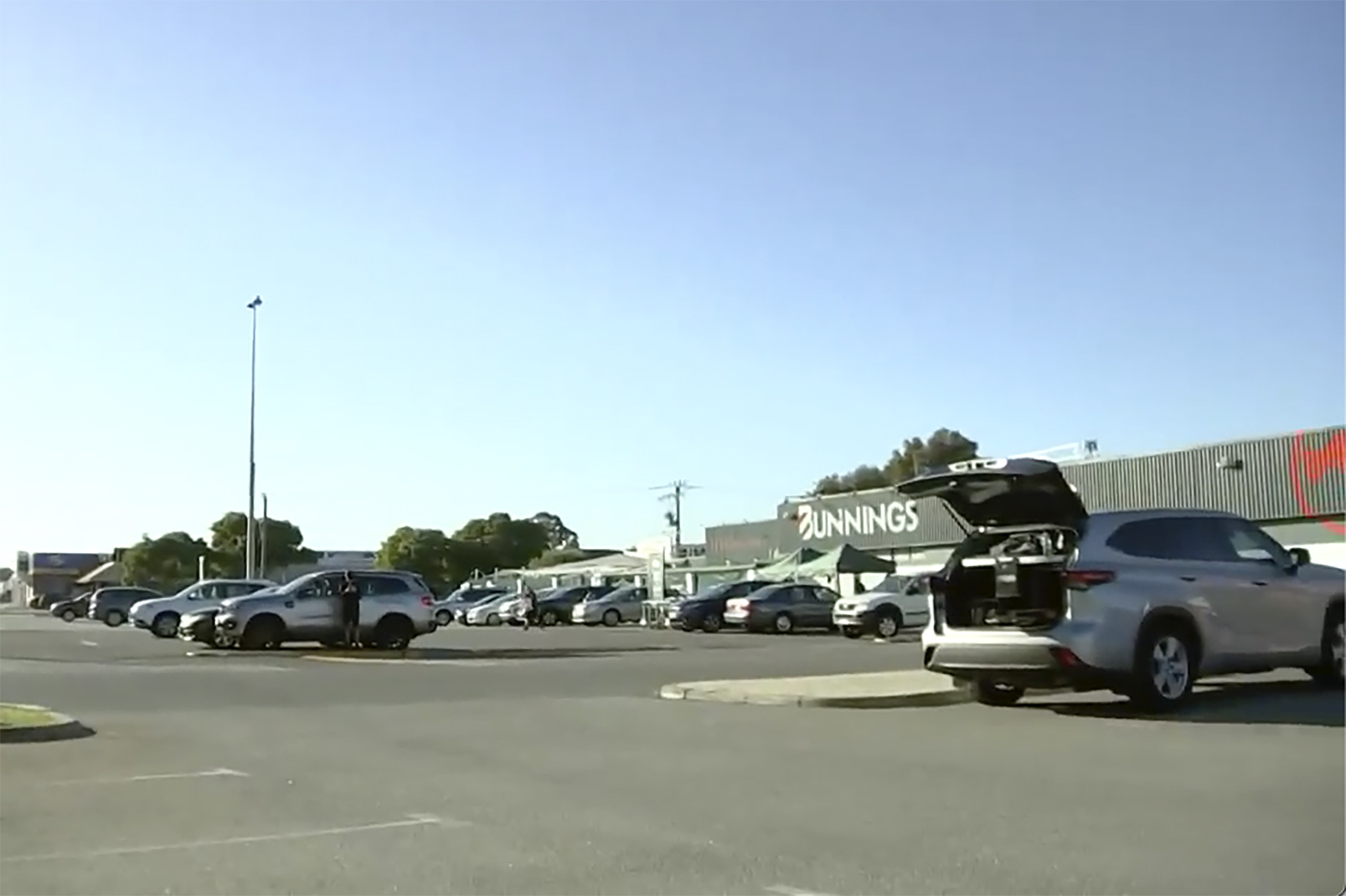 The parking area where a knife attack occurred in Perth, Australia. Photo: ABC via AP