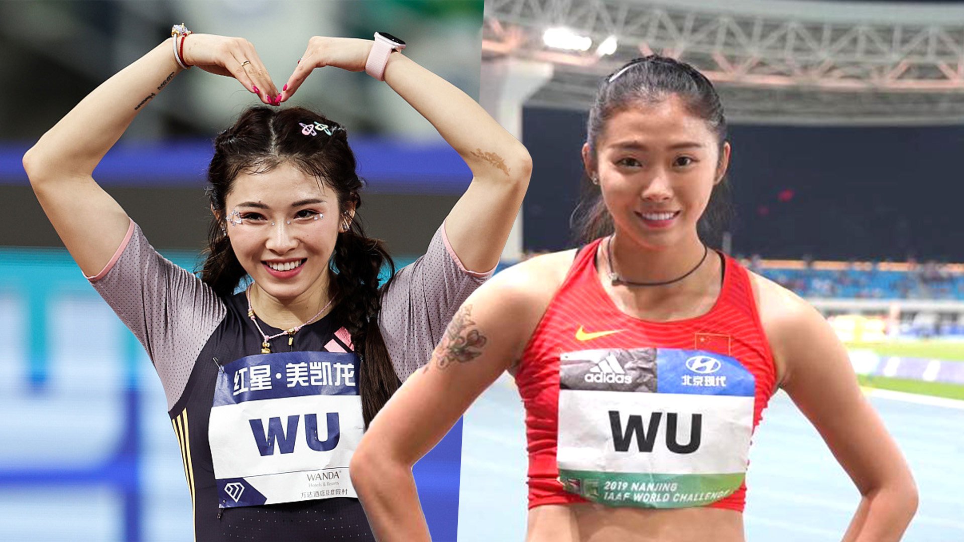 Wu Yanni, China’s controversial champion hurdler, has tattoos, opinions, and wears makeup during races. Now she hopes to shine at the Paris Olympics later this year. Photo: SCMP composite/Weibo/Sohu
