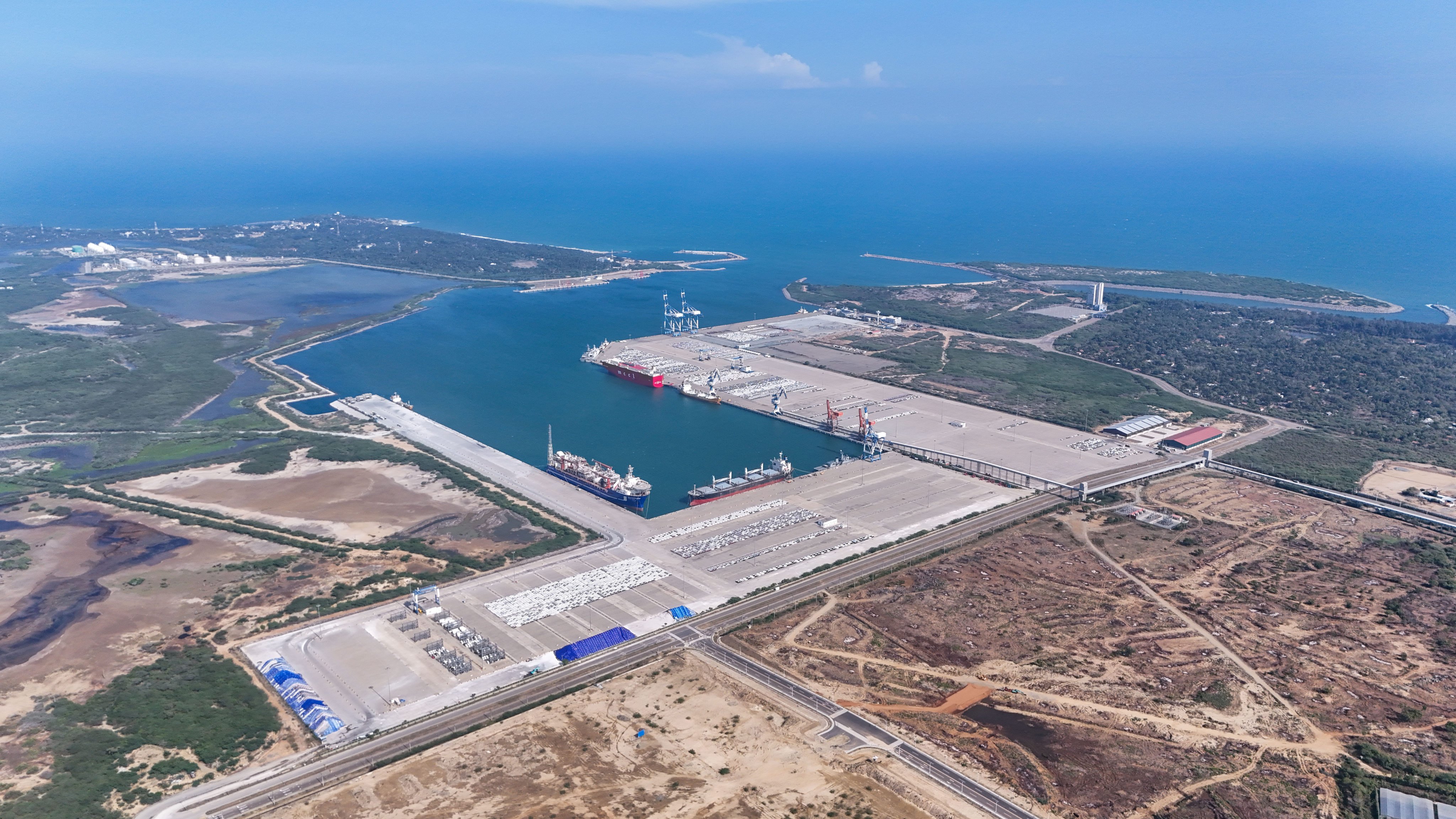 Located in the south of Sri Lanka, the Hambantota Port is one of the signature projects of Belt and Road cooperation between China and Sri Lanka. Photo: Xinhua