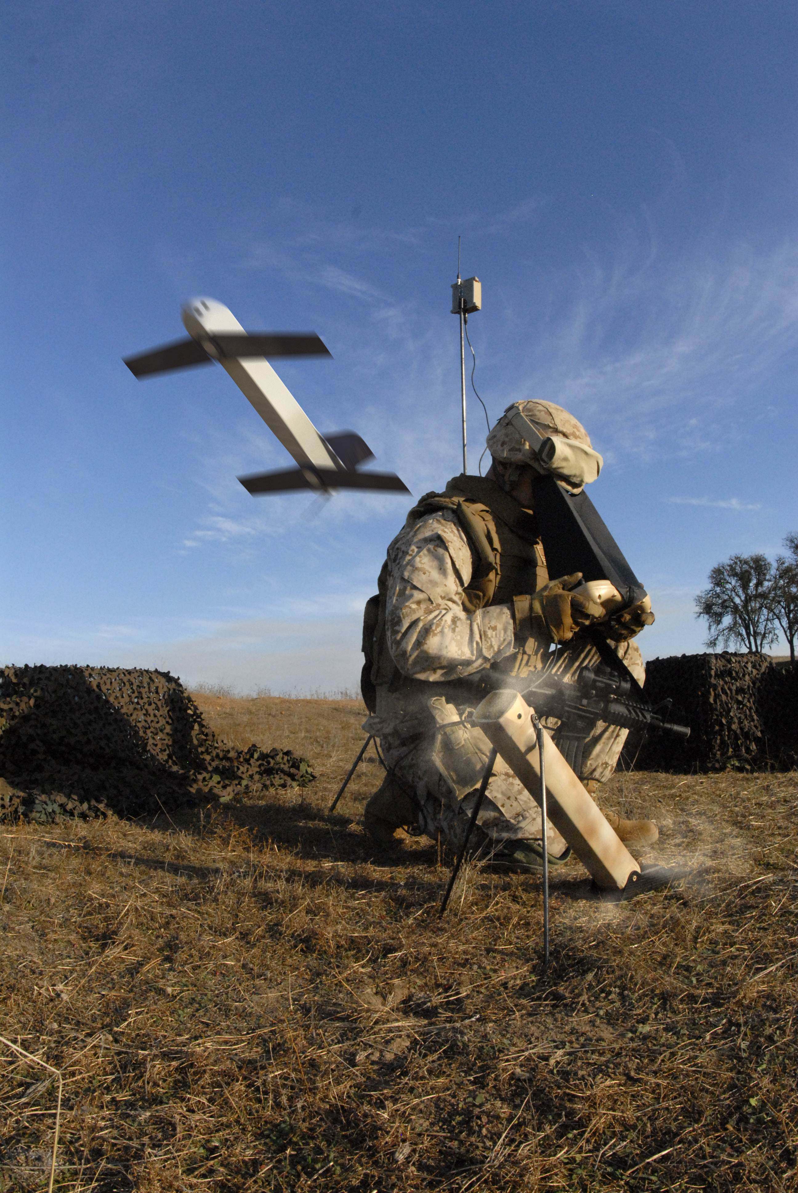 A US soldier launching a ‘Switchblade’ drone. File photo: AeroVironment via AFP