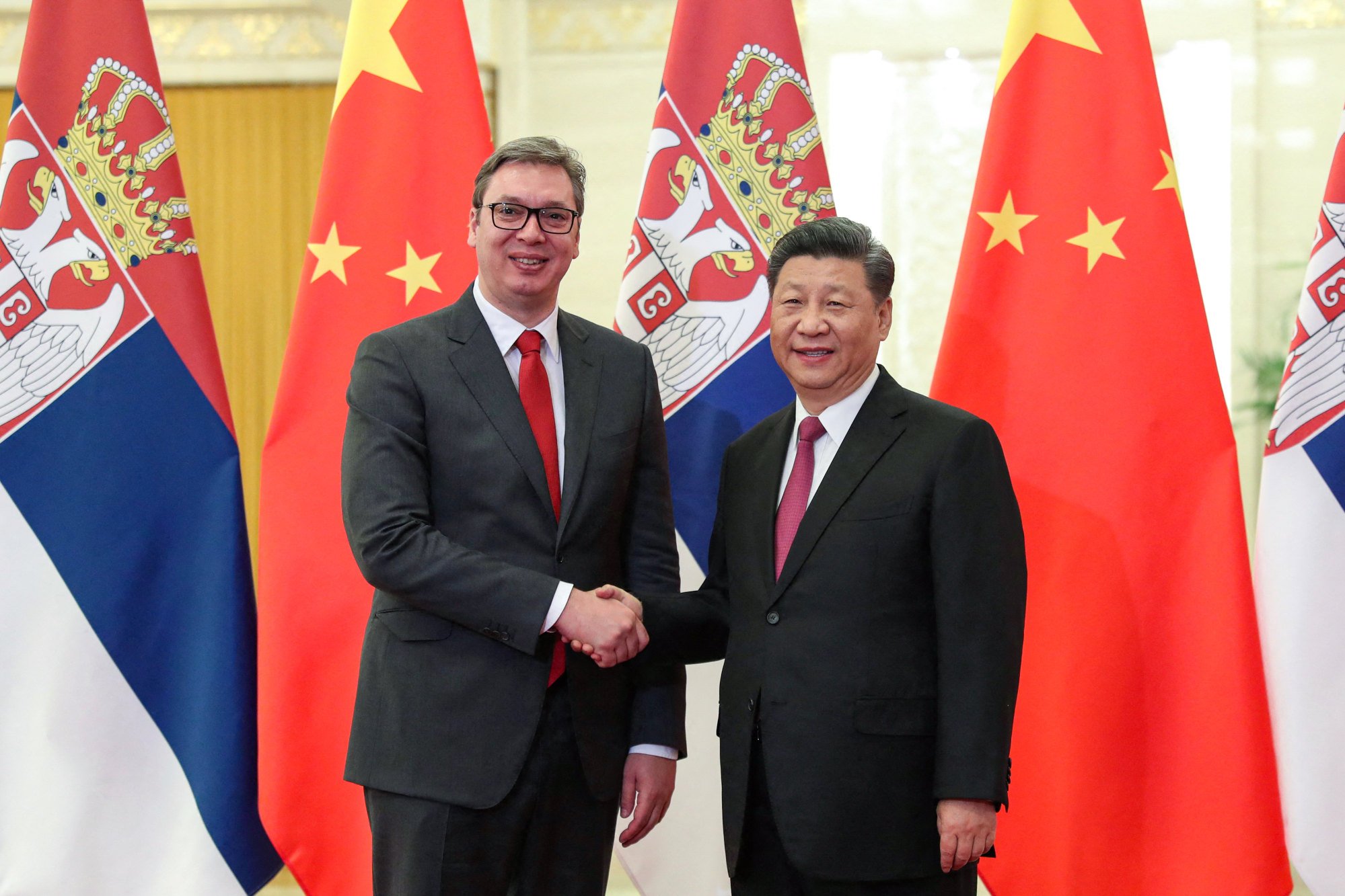 Serbian President Aleksandar Vučić pictured with Xi Jinping in Beijing in 2019. Photo: AFP