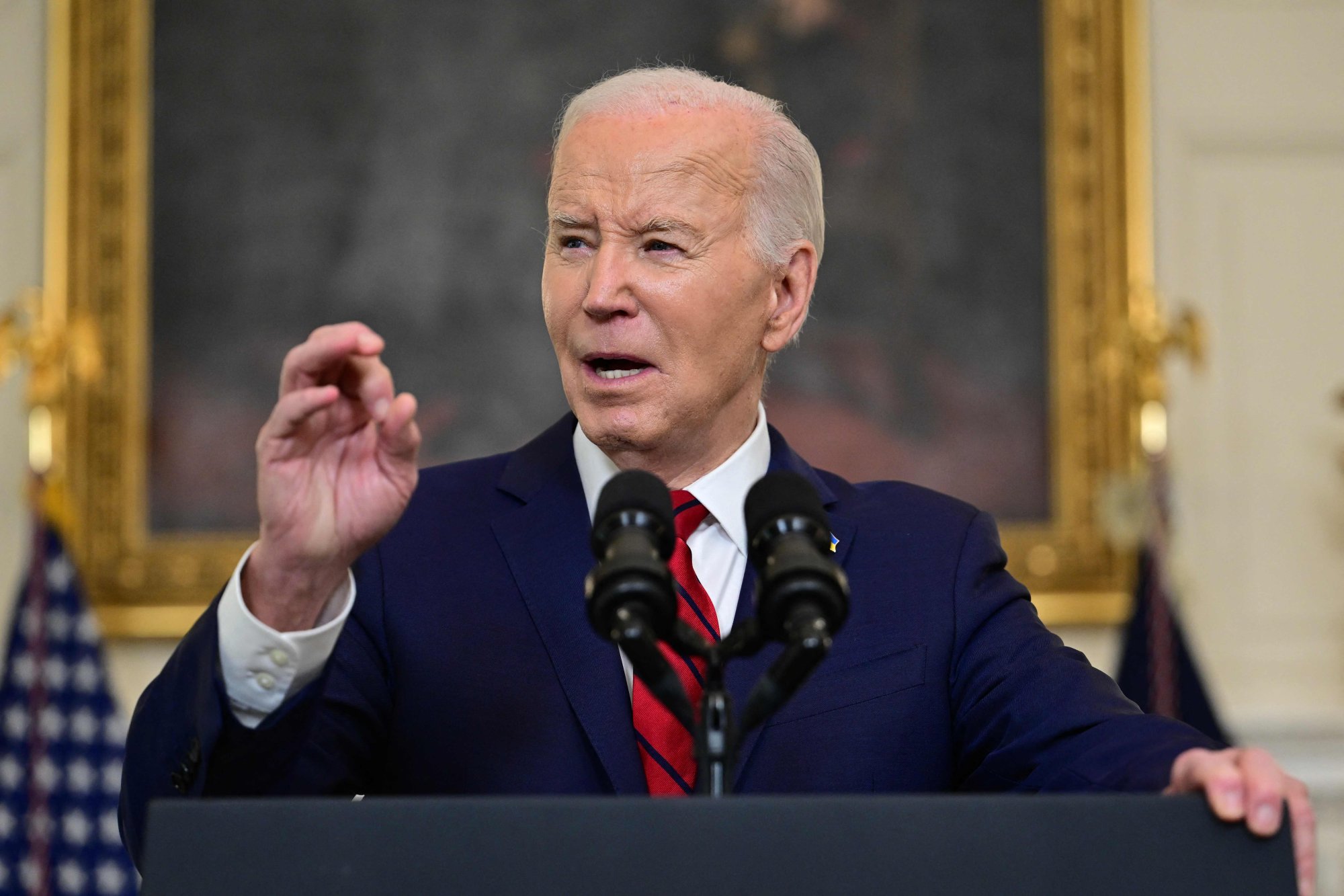 US President Joe Biden speaks after signing a foreign aid bill in Washington on April 24 that included a measure to ban TikTok in the US if its Chinese parent company, ByteDance, fails to divest it. Photo: AFP