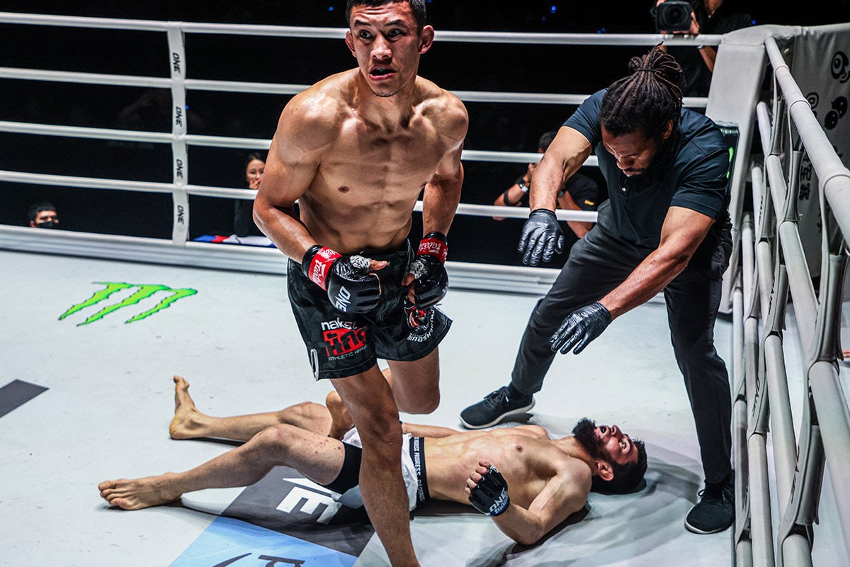 Akbar Abdullaev walks away after knocking out Halil Amir at ONE Fight Night 22. Photo: ONE Championship