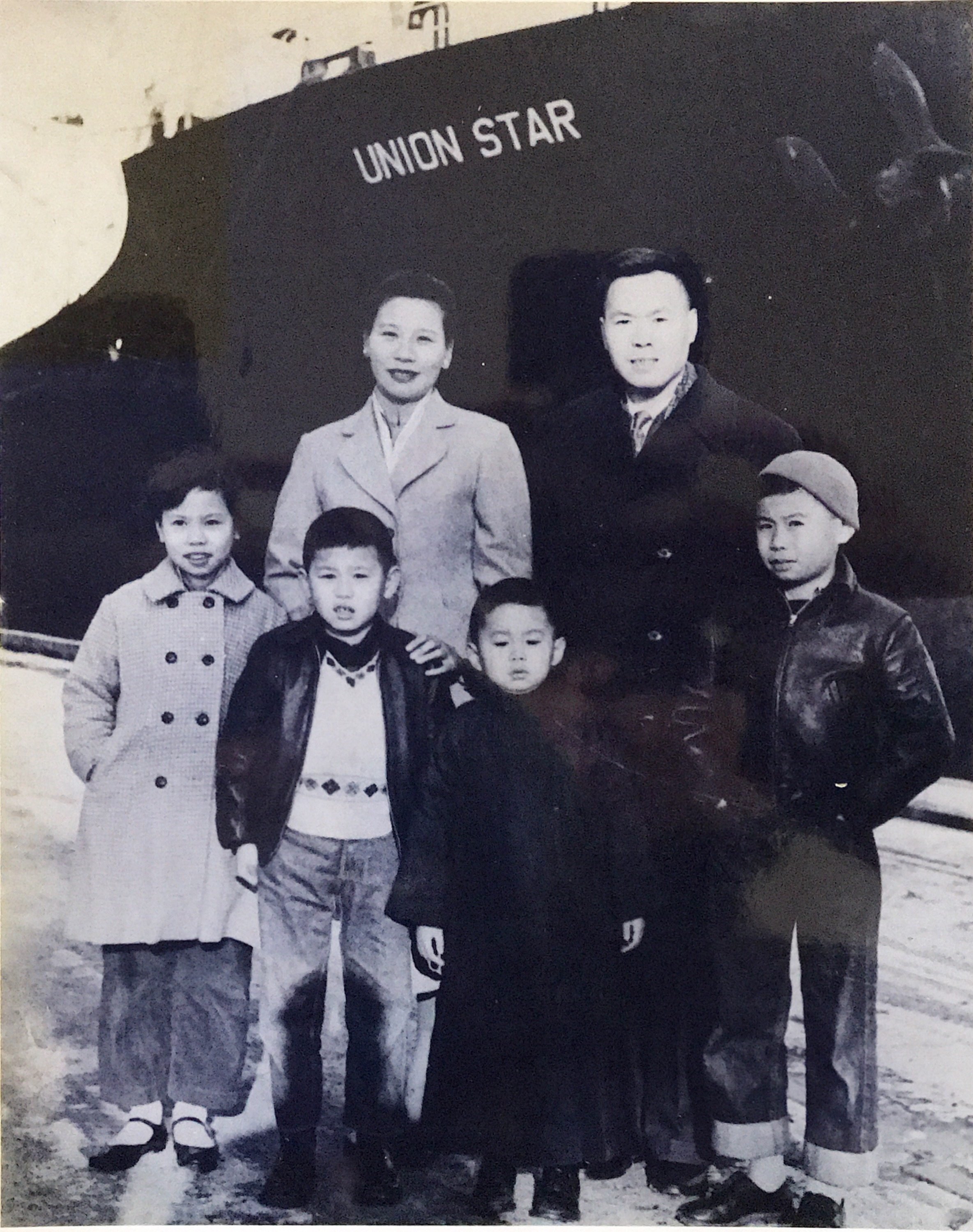 The Tus arrive in Vancouver aboard a freighter from Taiwan en route to Oakland in 1956. Photo: The Tu family