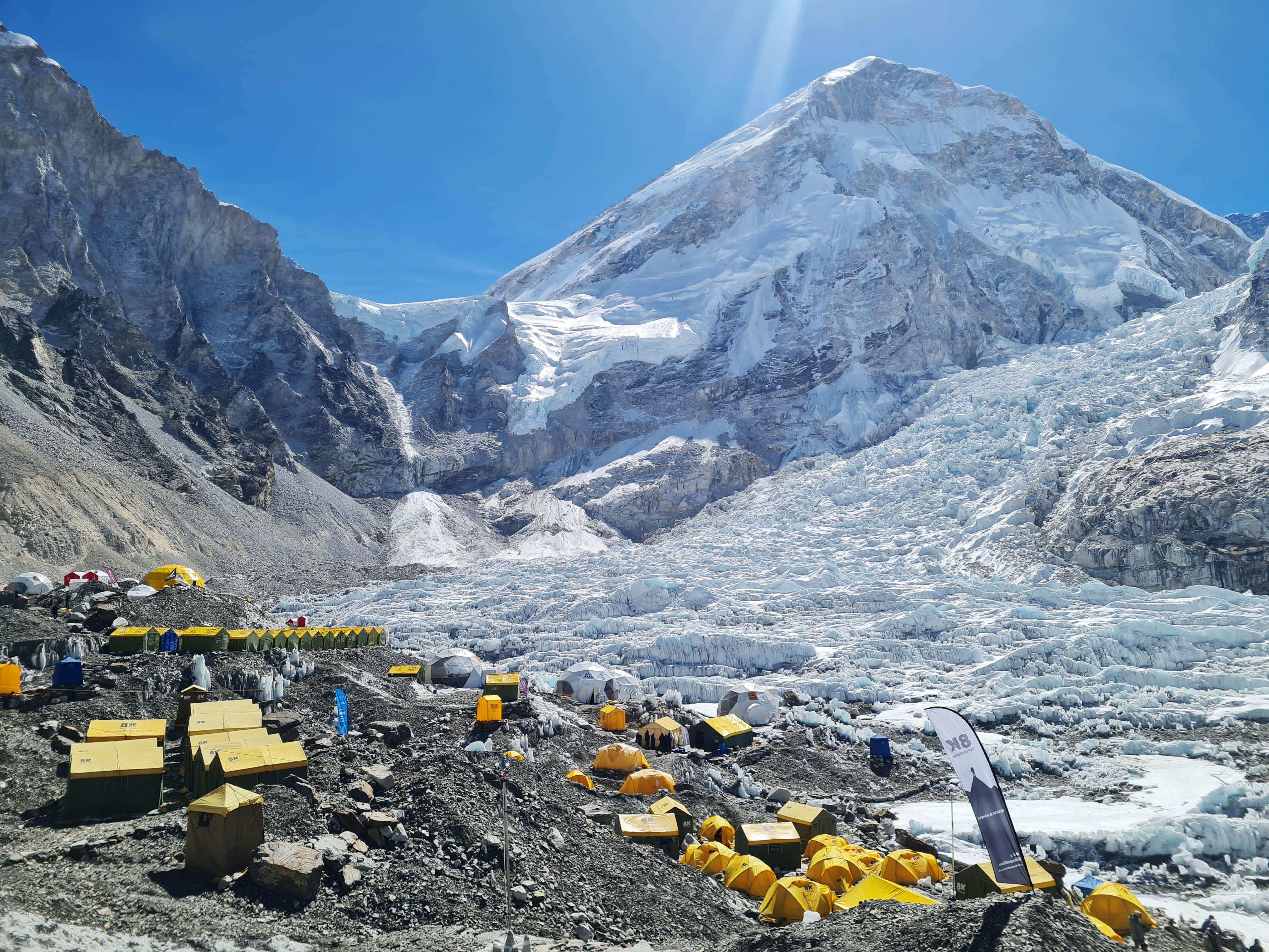 Tents pitched at Everest base camp in Nepal. Photo: AFP
