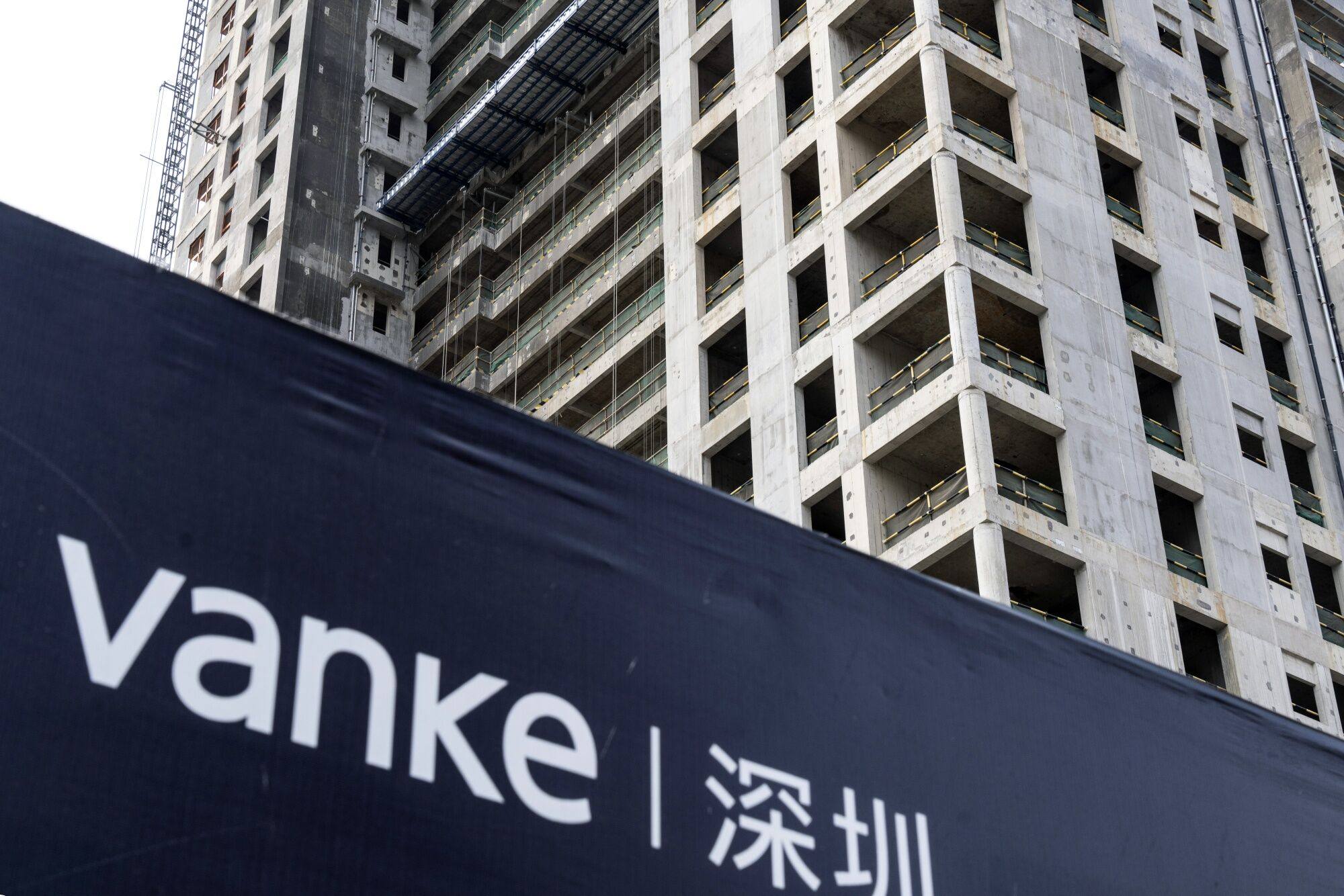 A Vanke residential project under construction in Shenzhen in April 2024. Photo: Bloomberg