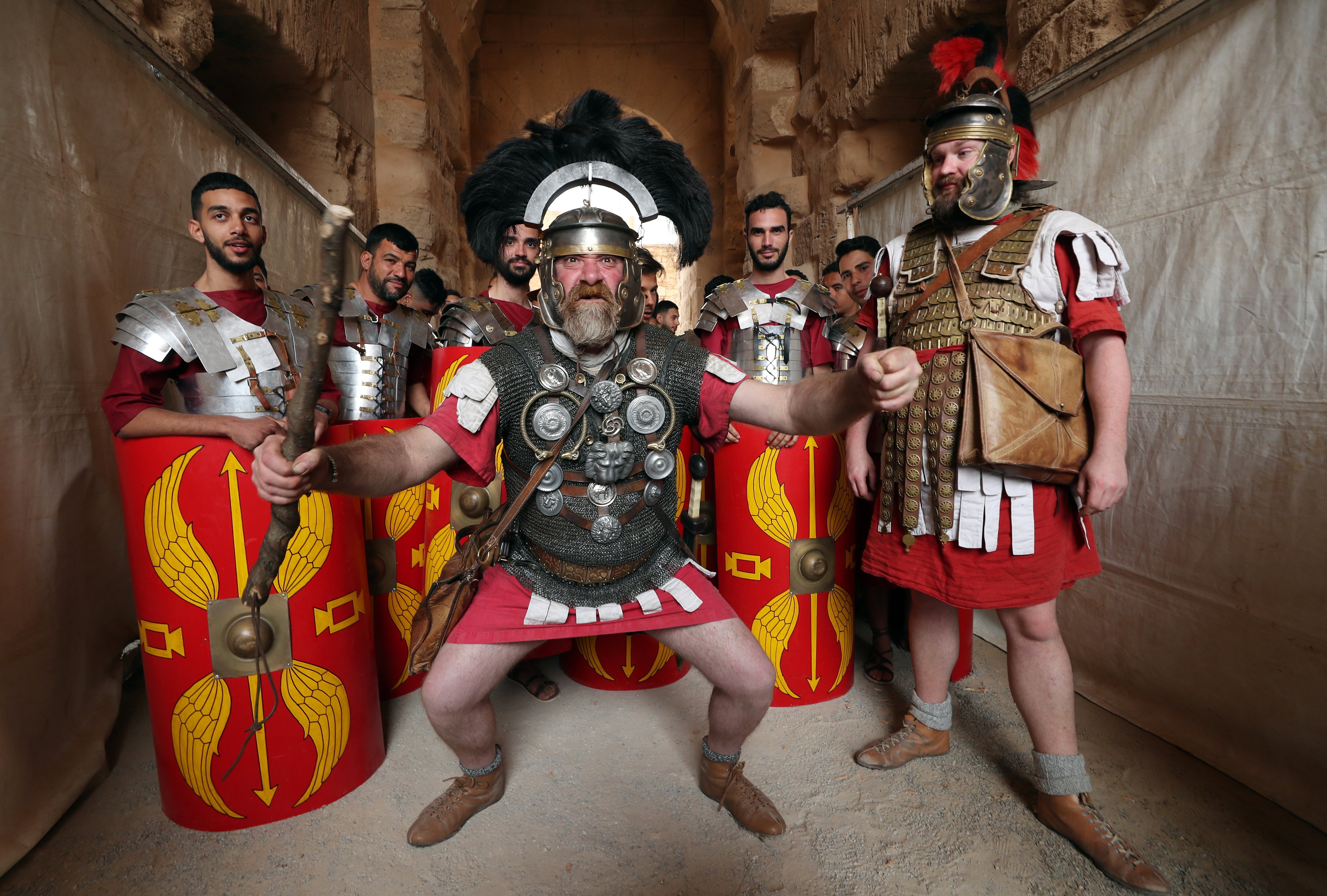People wearing costumes from the Roman Empire period perform in the “Rome Days” festival in Tunisia. Photo: EPA-EFE