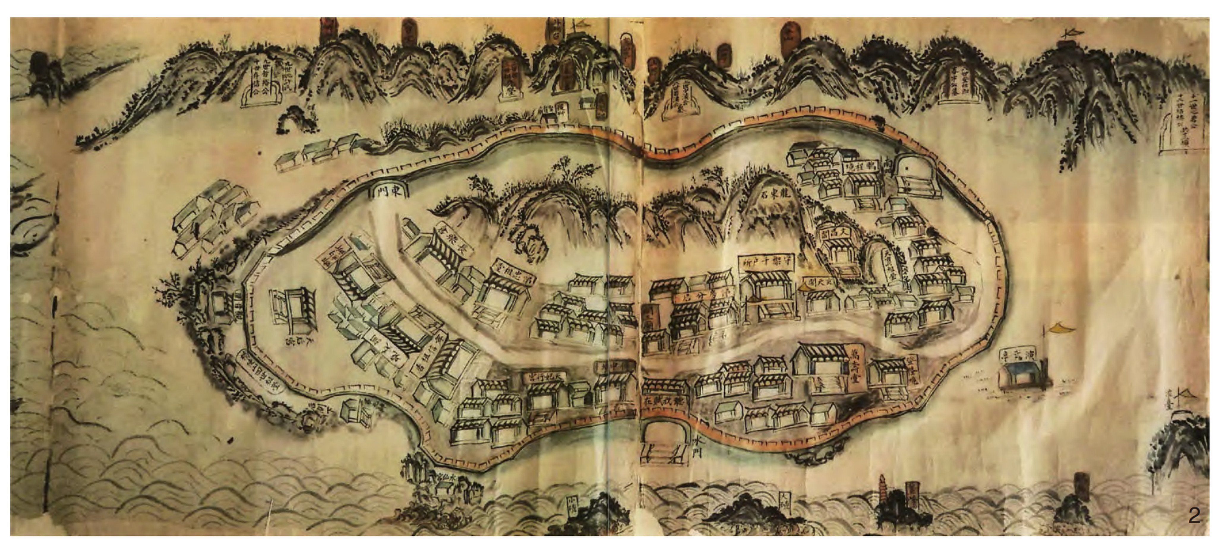 A Ming dynasty map of Meihua Fortress, which scientists have been studying to see how it has survived for so many centuries. Photo: Fuzhou University