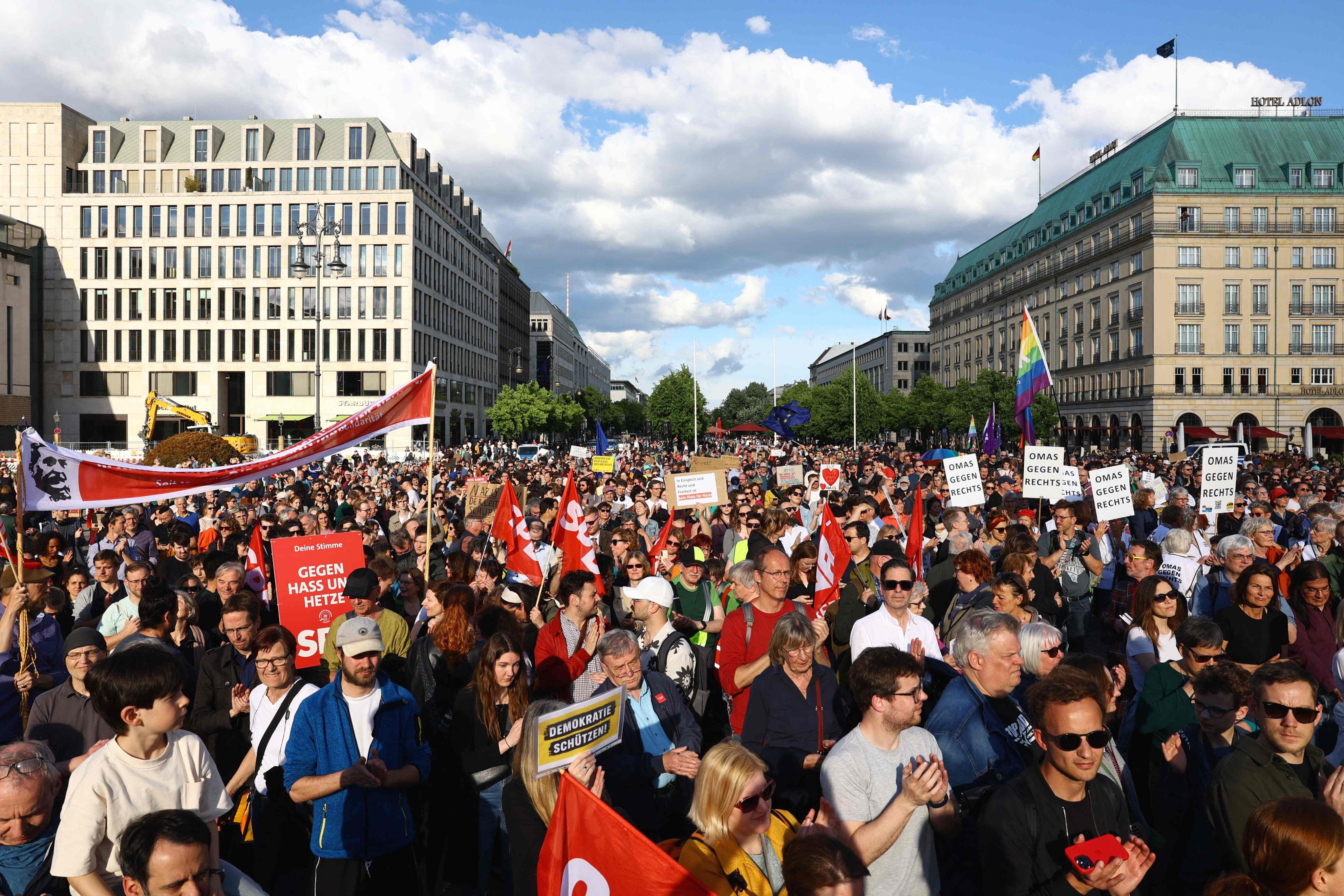Participants gather in Berlin for a demonstration against the far right and to condemn attacks on politicians. Photo: AFP