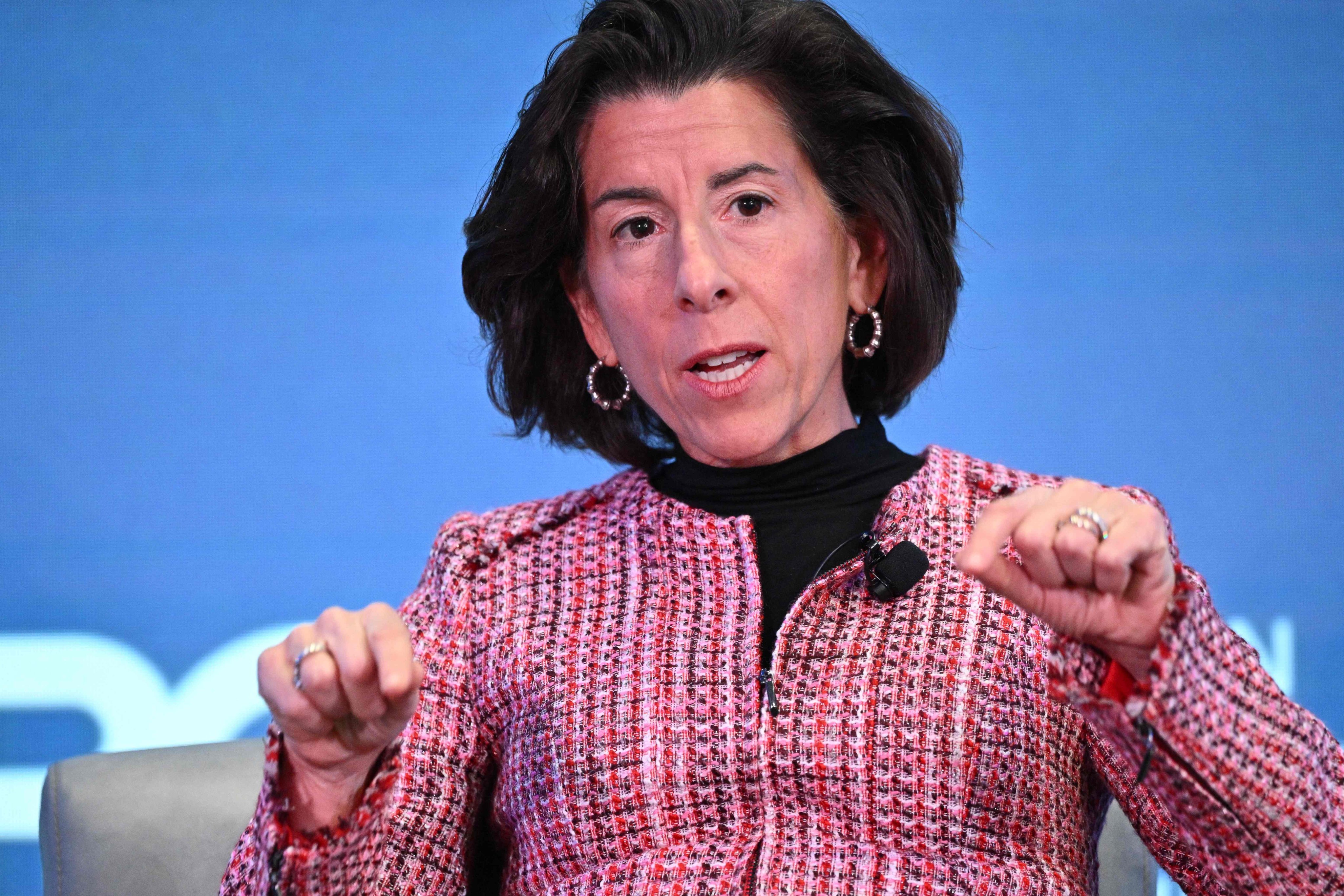 Gina Raimondo, the US commerce secretary, has identified artificial intelligence, or AI, as a focal point of American government efforts to guard national security. Photo: AFP
